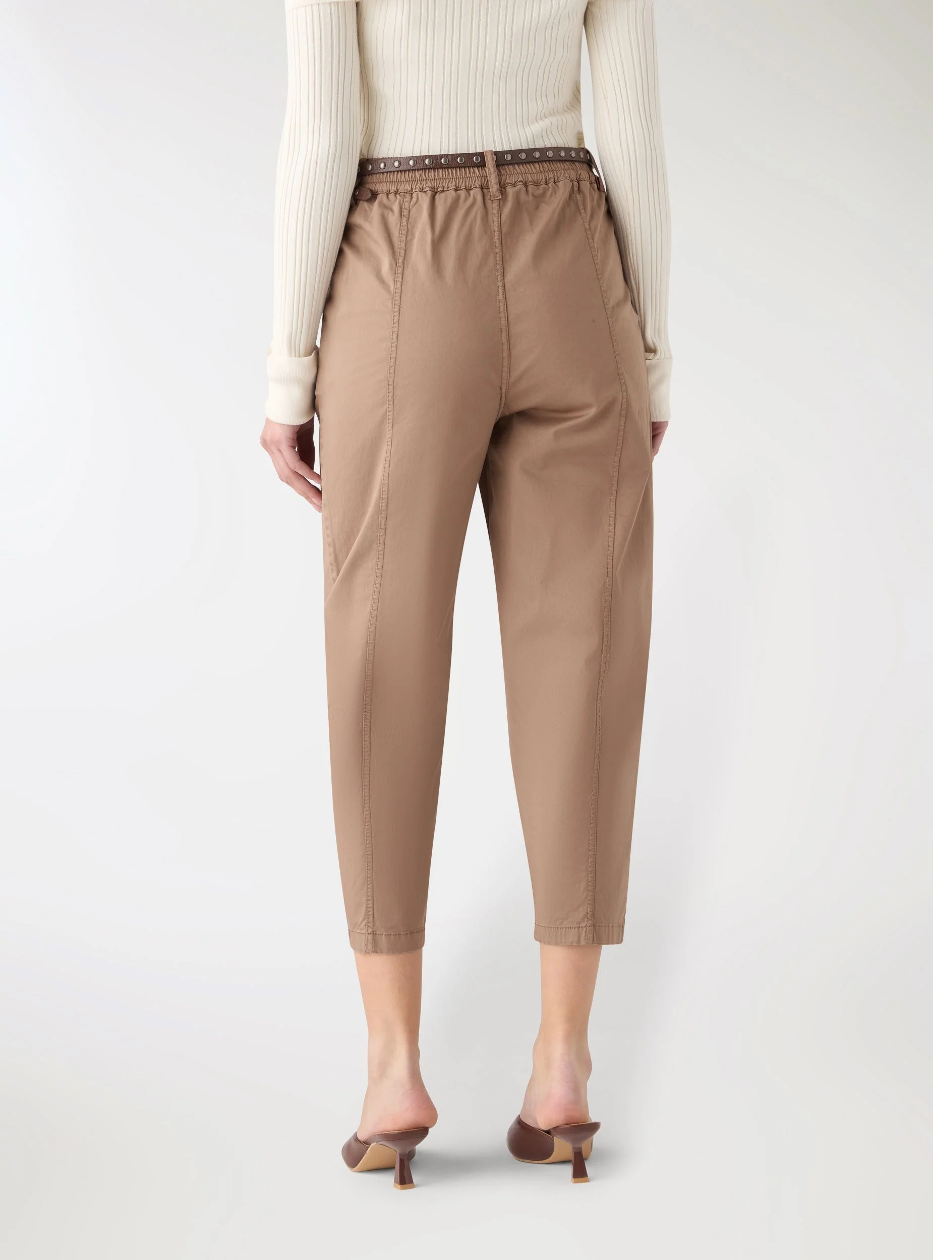 Pantaloni balloon a vita elasticizzata con cintura - Image 2