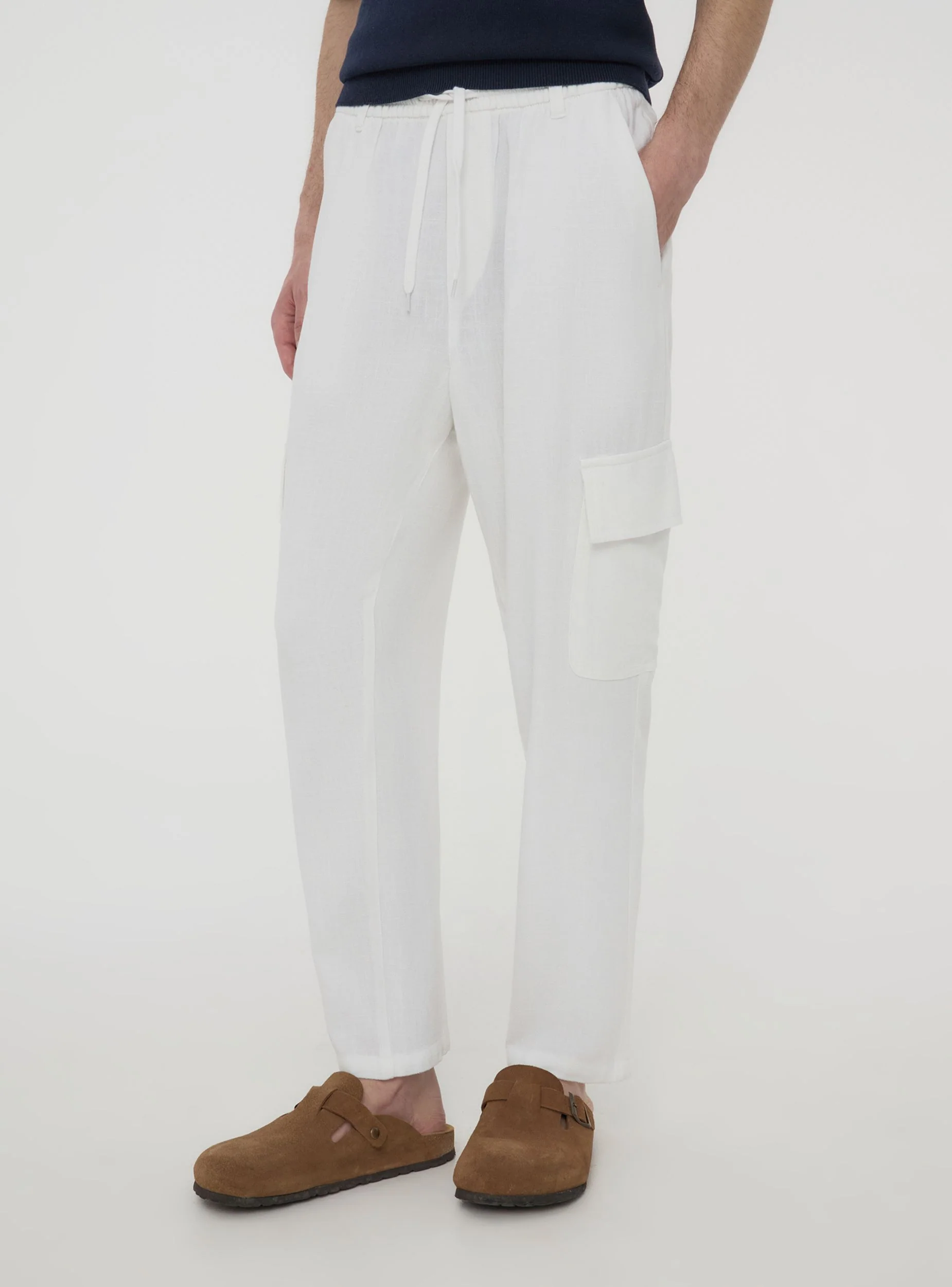 Pantaloni cargo in misto lino - Image 2