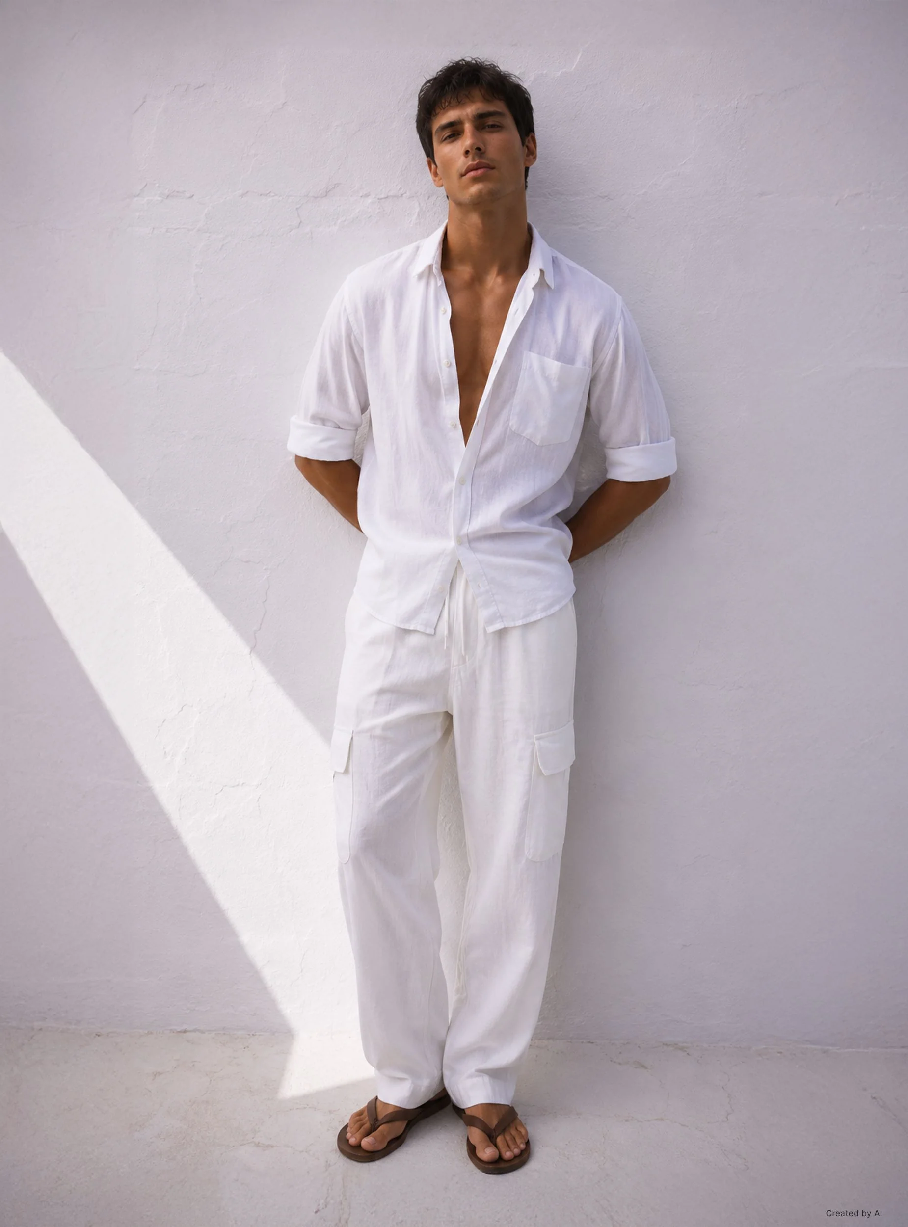 Pantaloni cargo in misto lino - Image 7