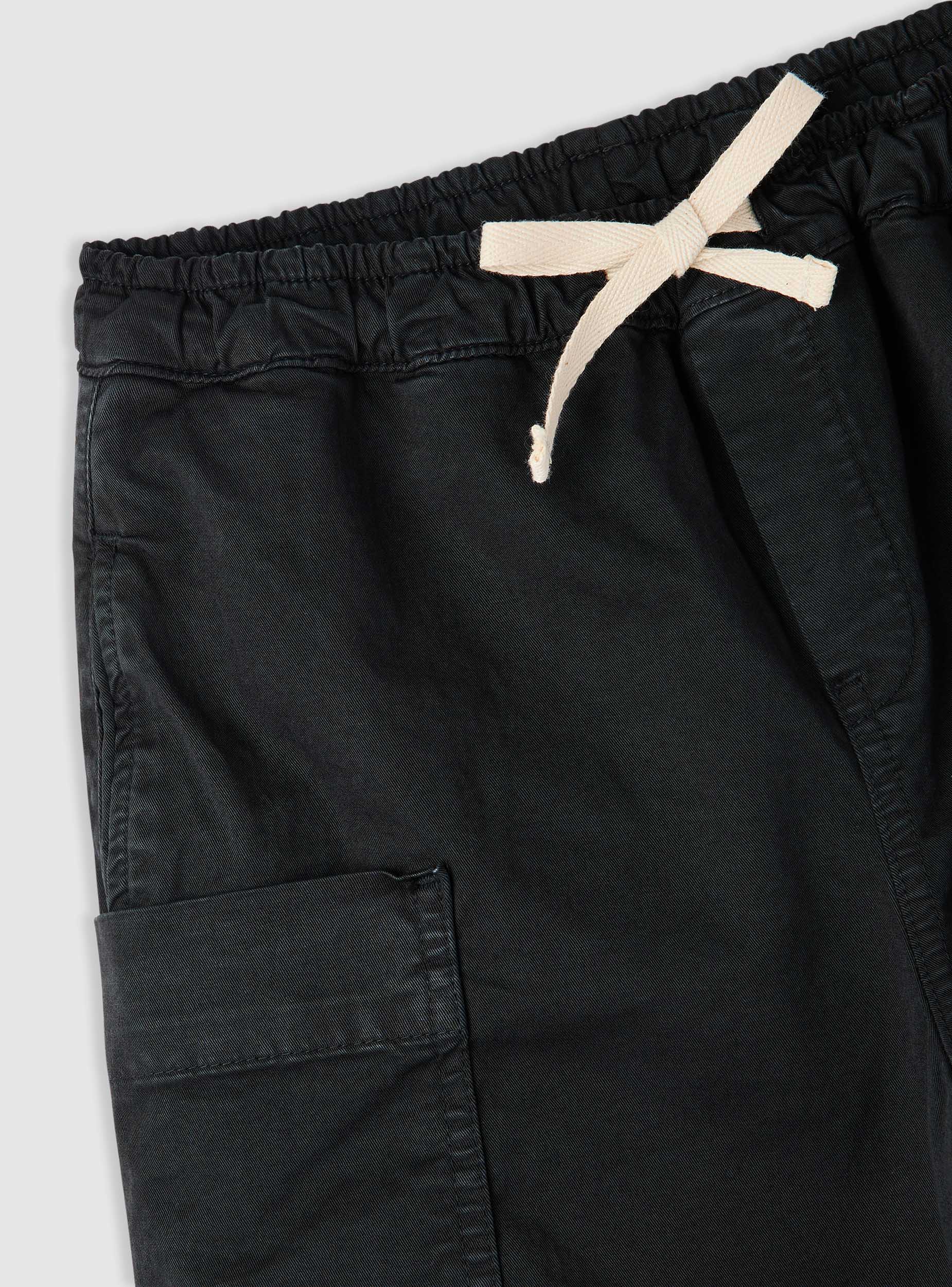 Pantaloni cargo tinta unita con coulisse - Image 3
