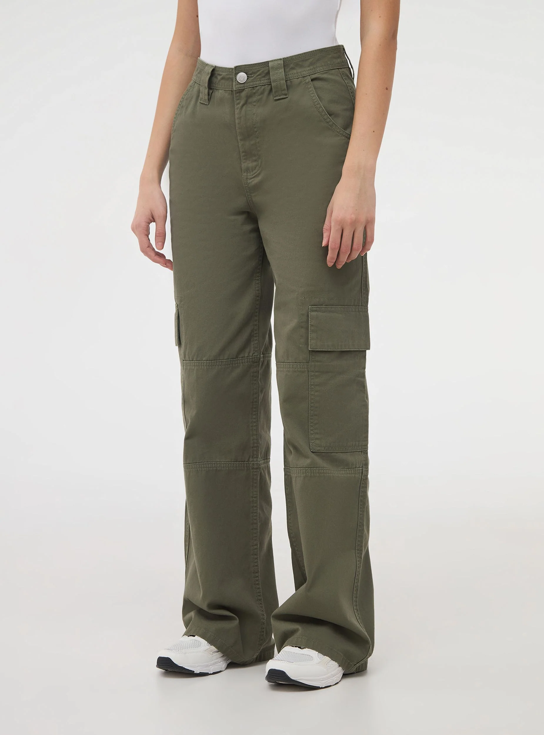 Pantaloni cargo tinta unita