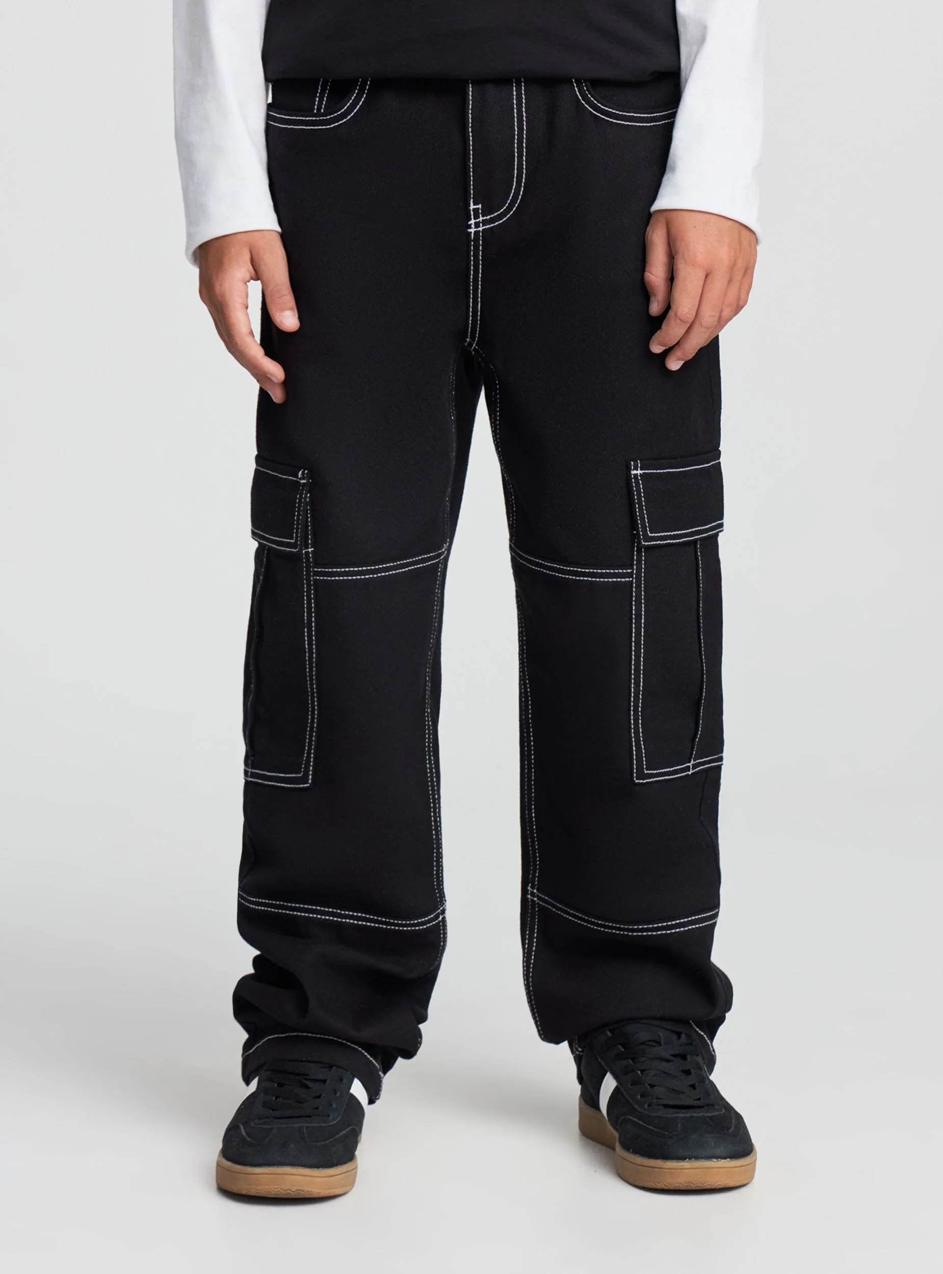 Pantaloni cargo wide leg