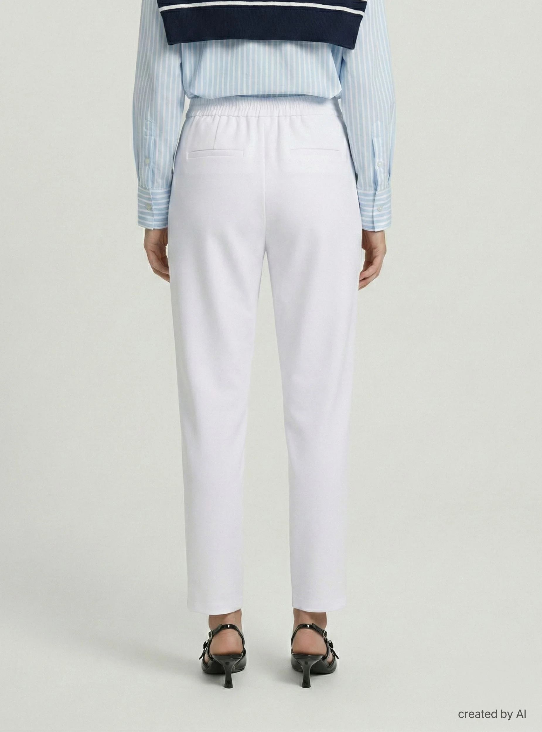 Pantaloni chino tinta unita con elastico