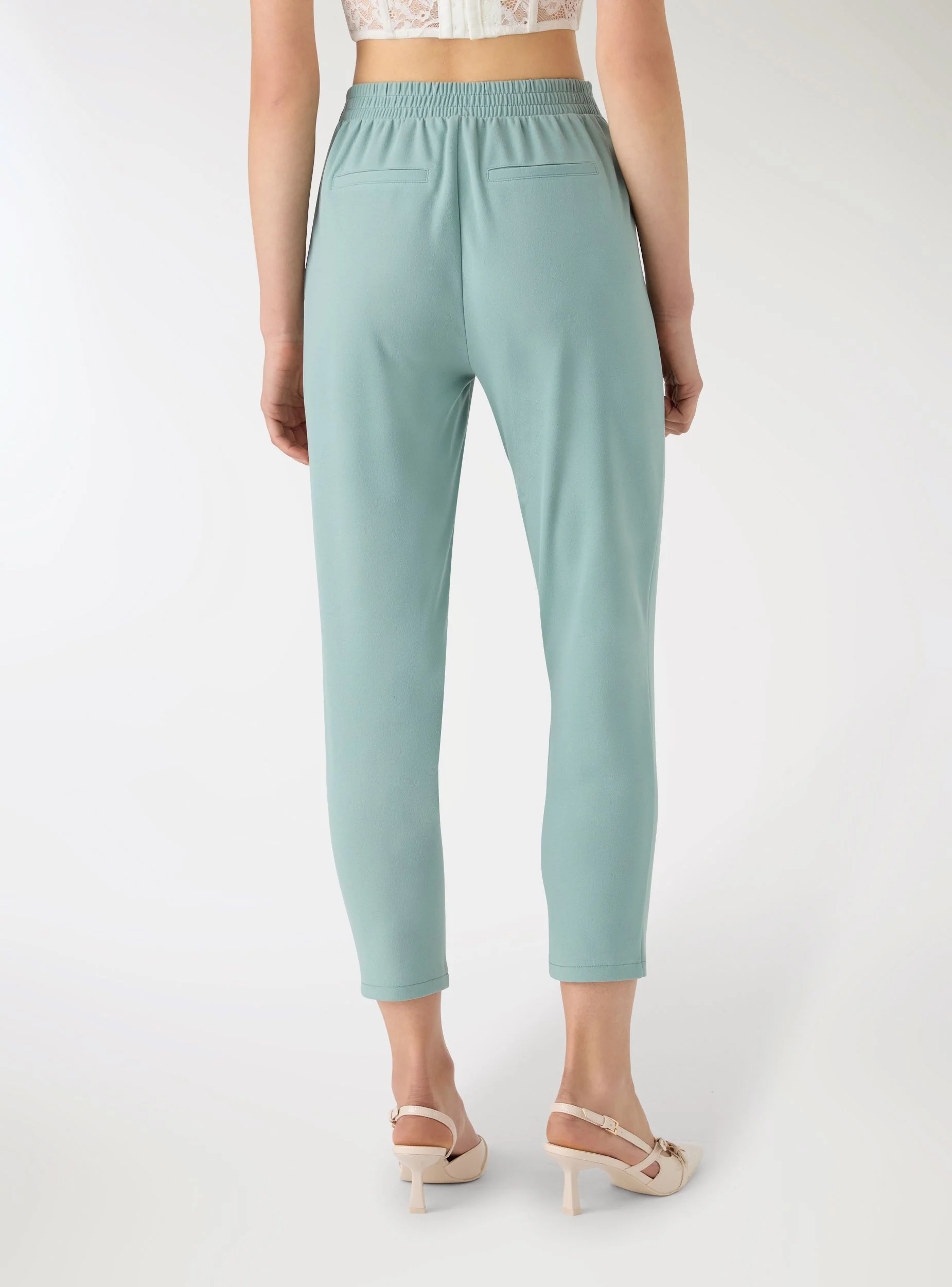 Pantaloni chino tinta unita con elastico - Image 3