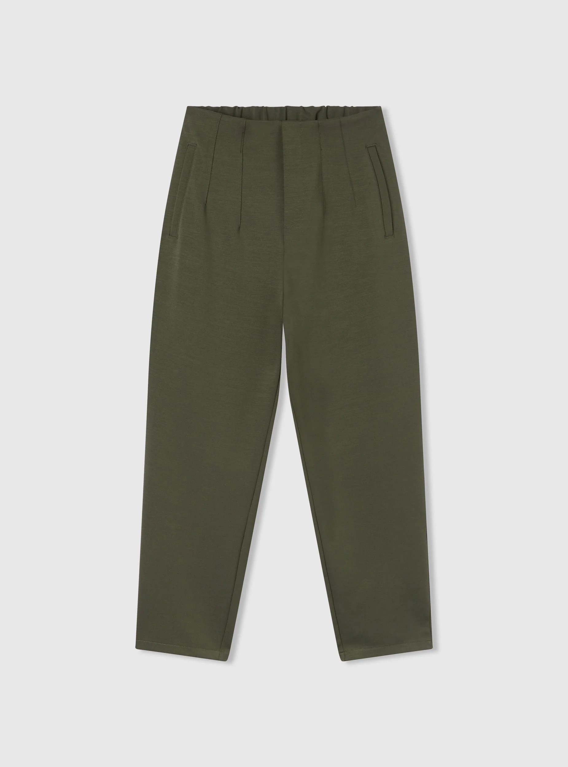 Pantaloni chino tinta unita con vita elasticizzata - Image 5