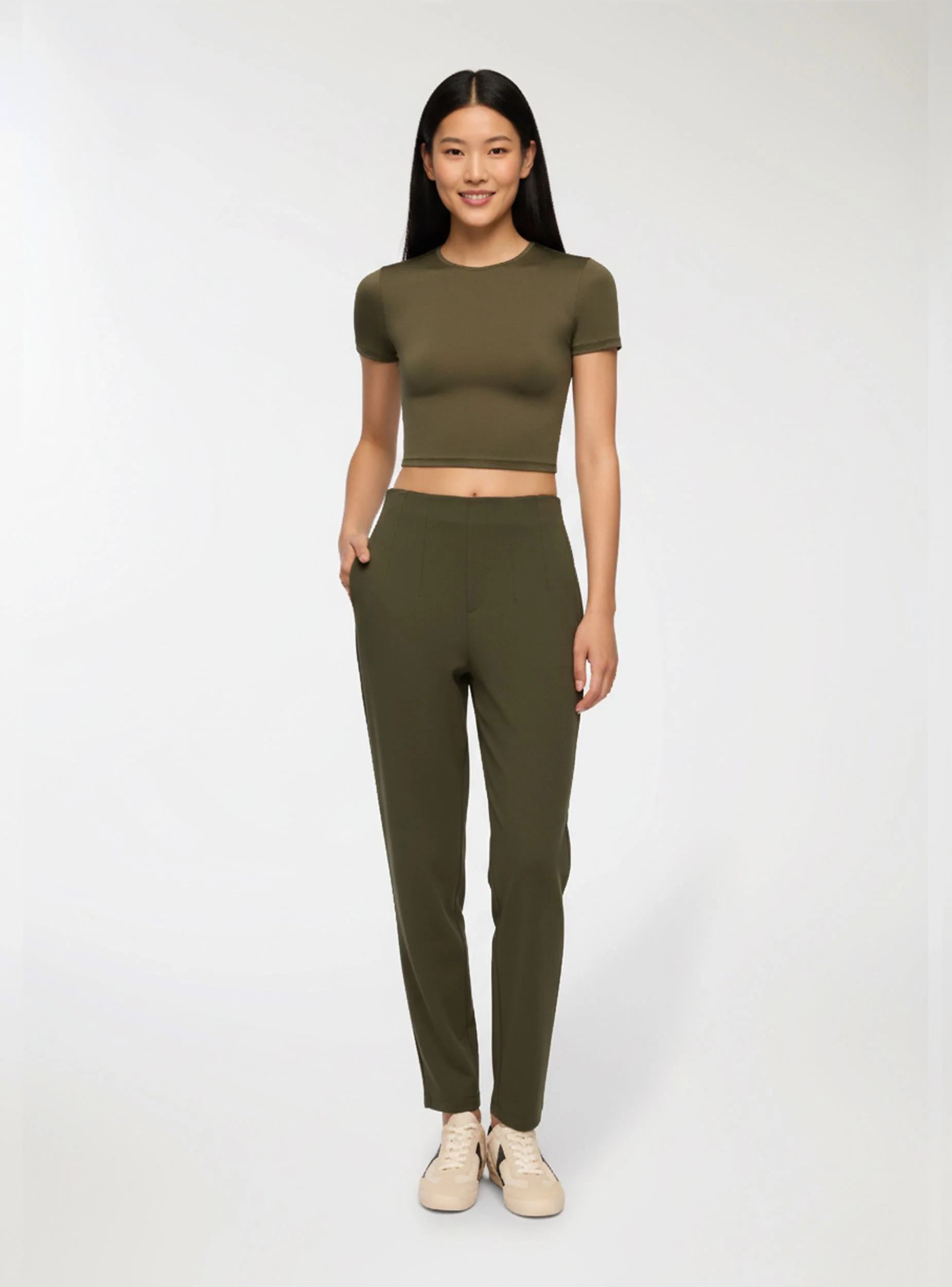 Pantaloni chino tinta unita