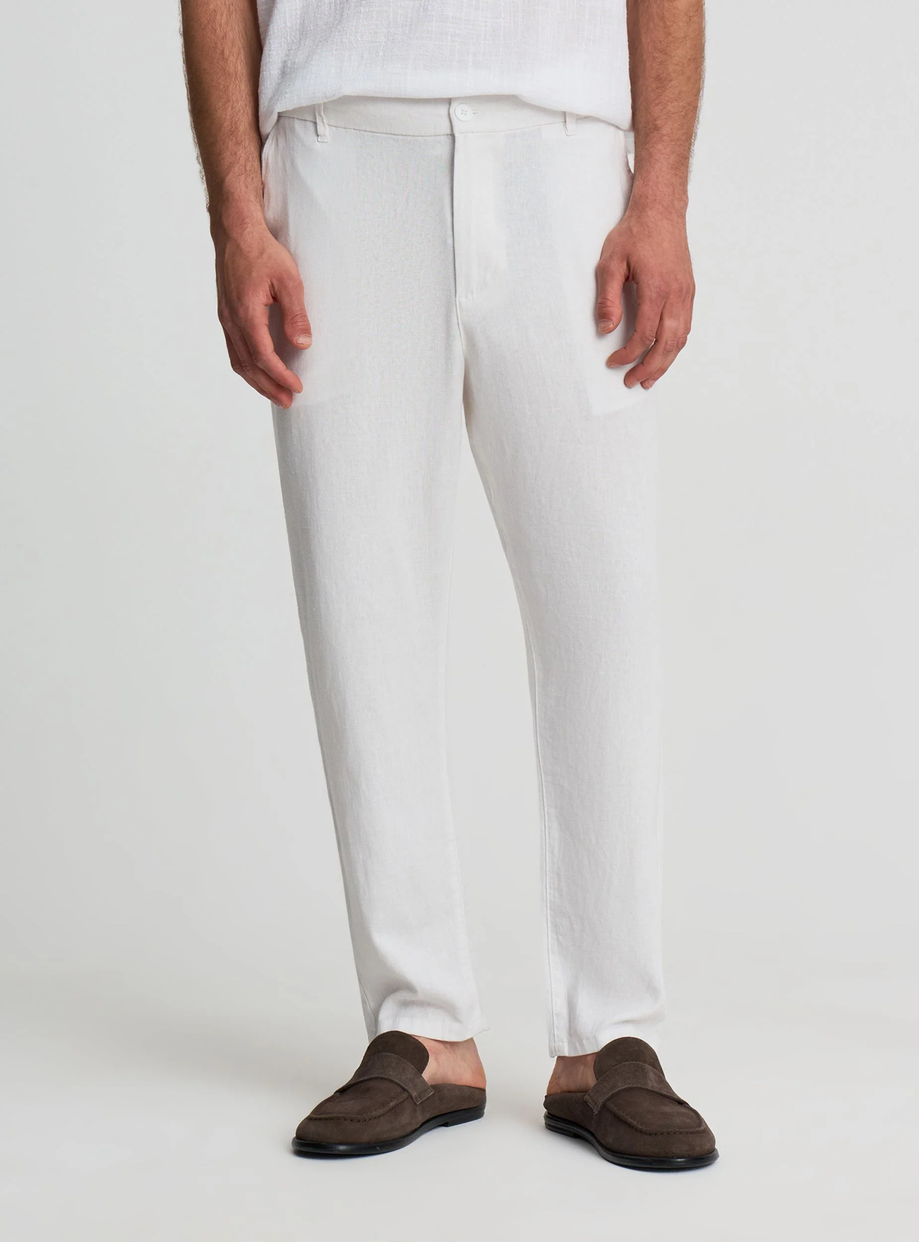 Pantaloni chinos a tinta unita con elastico in vita - Image 4
