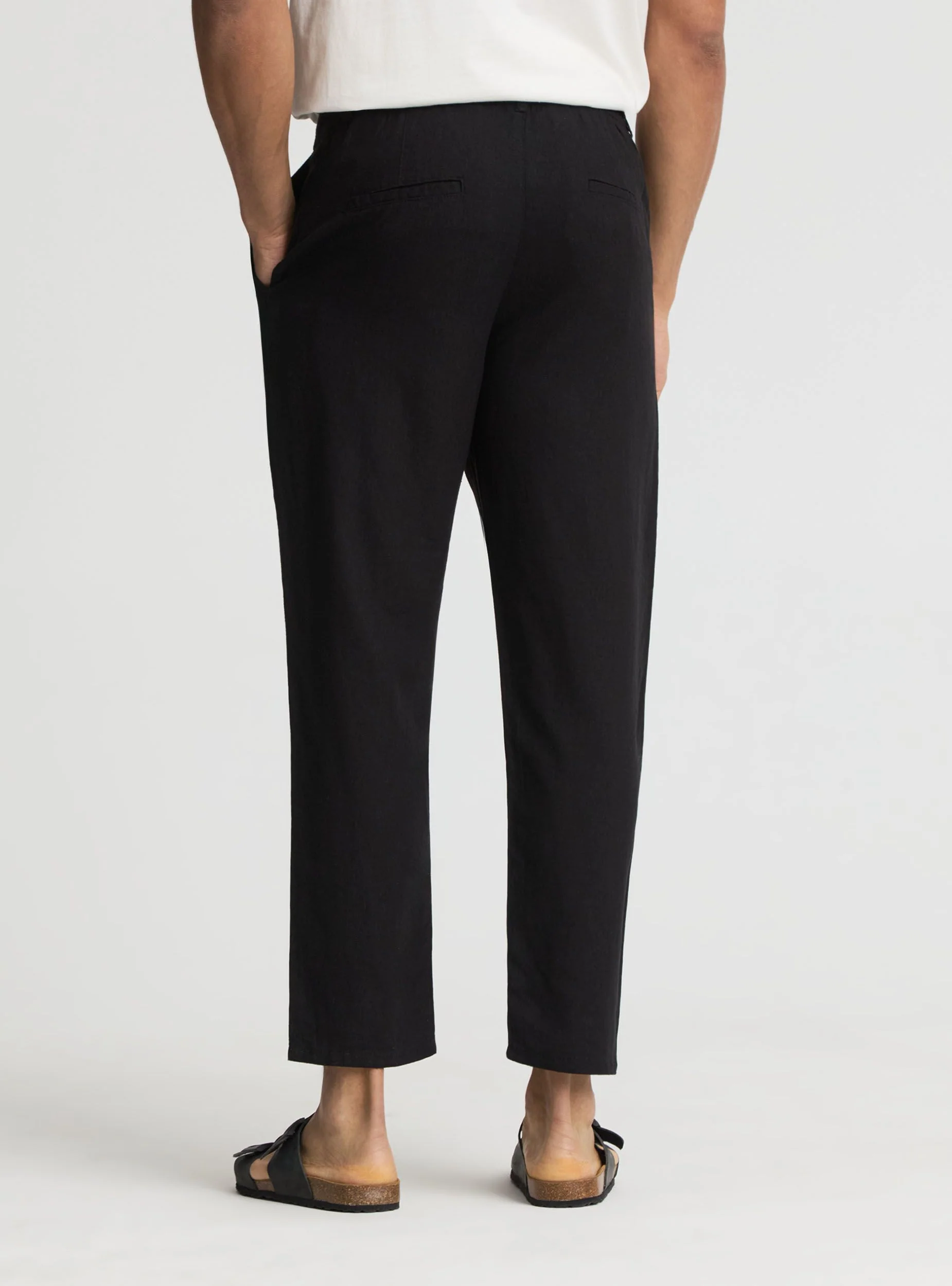 Pantaloni chinos a tinta unita con elastico in vita - Image 3