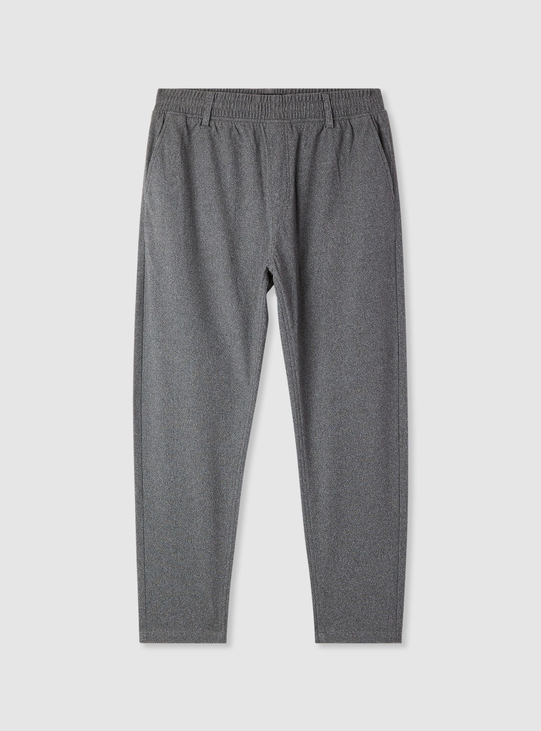 Pantaloni con vita elasticizzata e pinces in tessuto caldo - Image 5