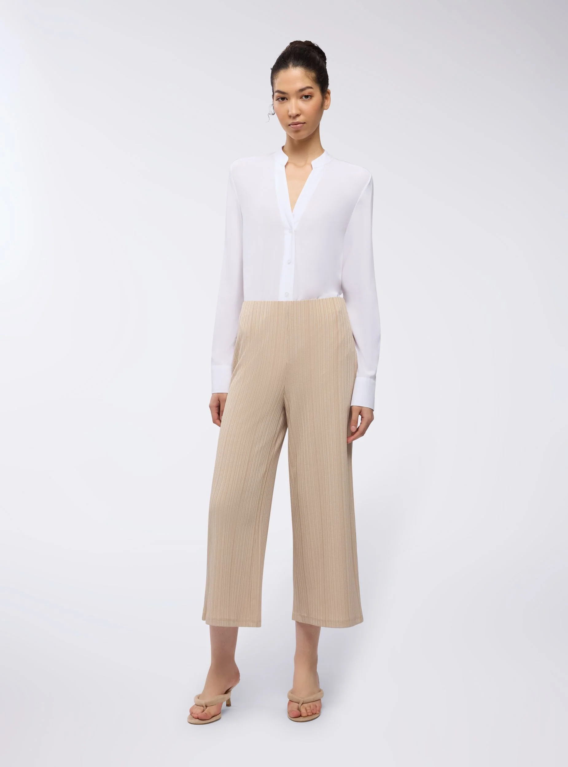 Pantaloni crop a costine - Image 3