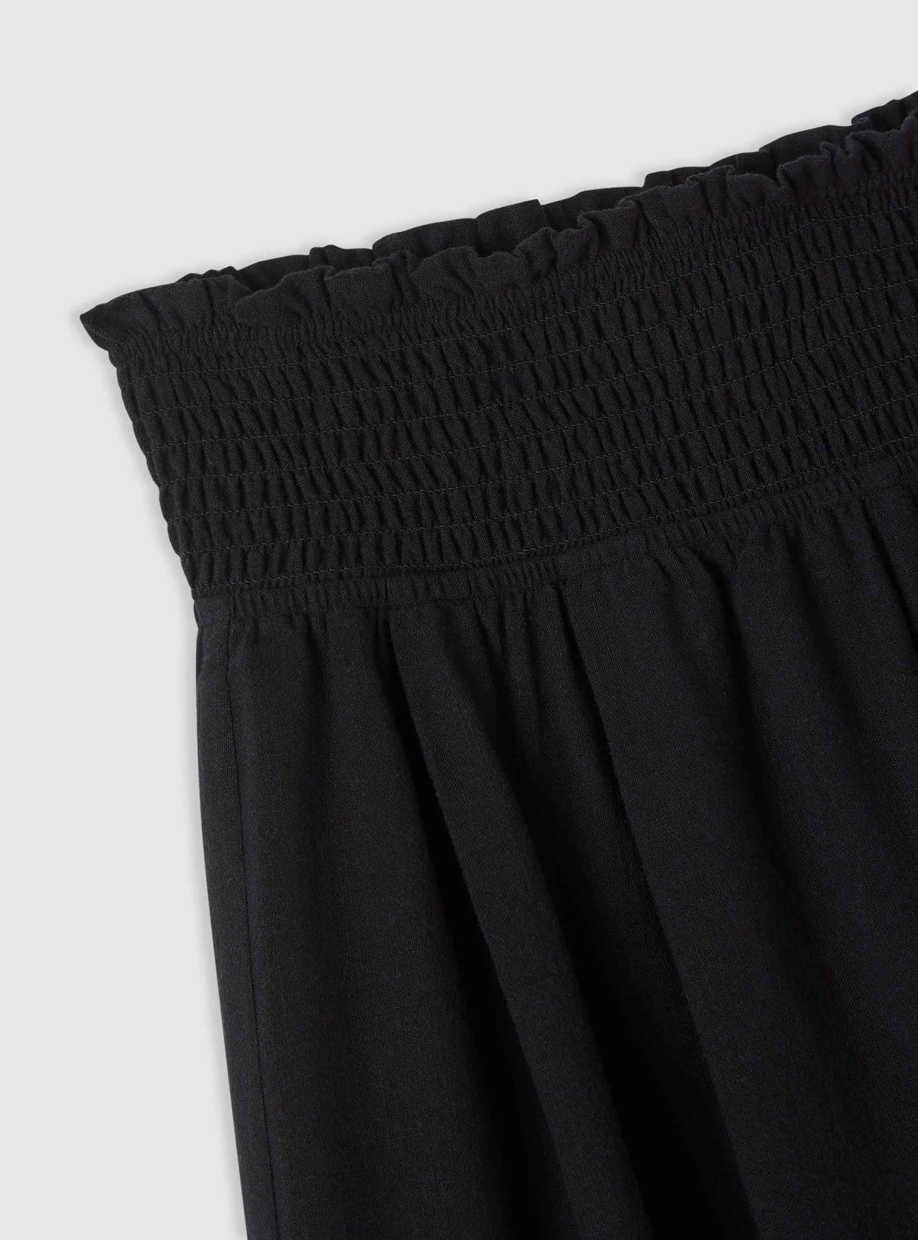 Pantaloni crop a gamba ampia con vita elasticizzata - Image 5
