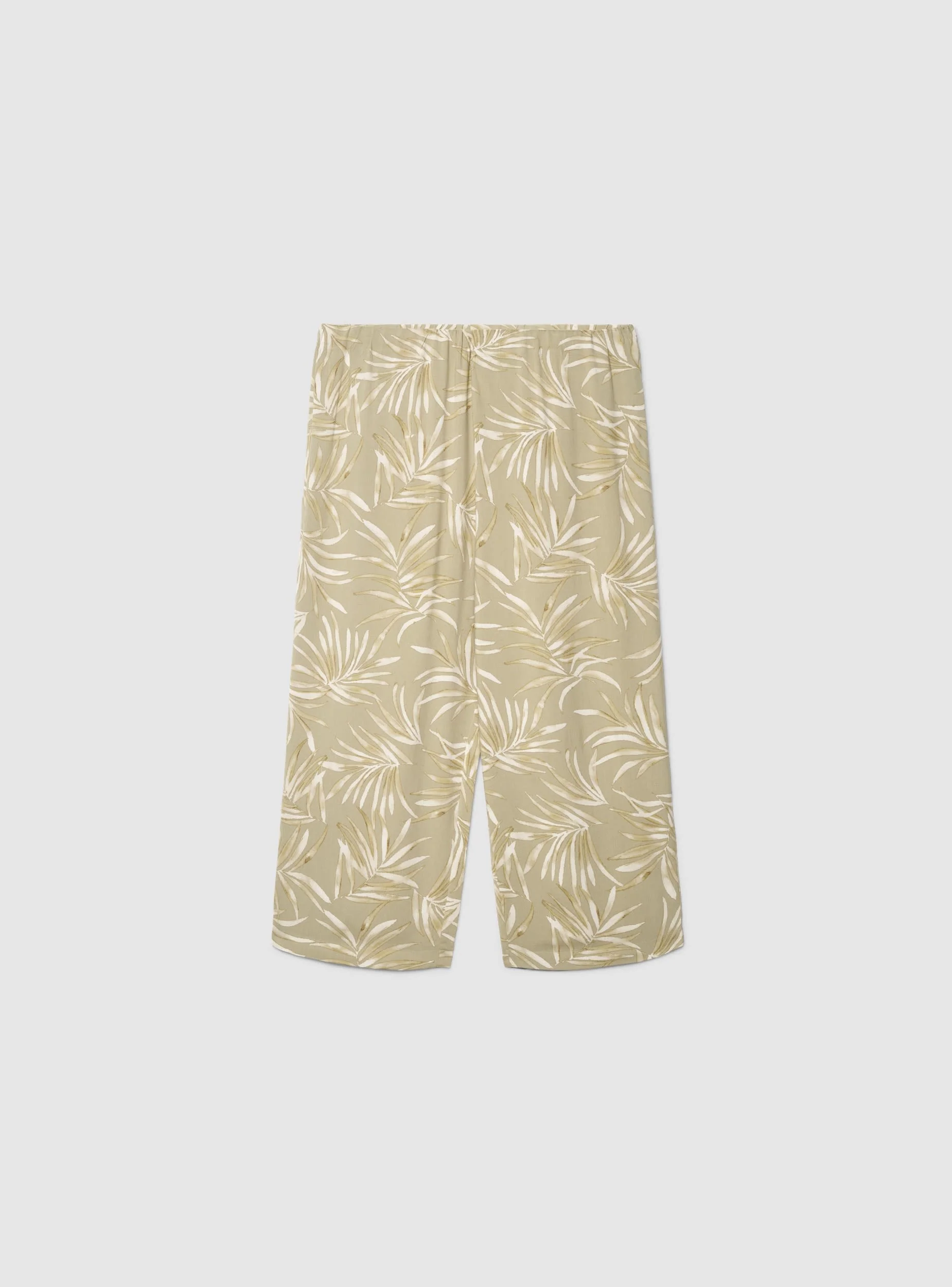 Pantaloni crop a palazzo con stampa foglie - Image 5
