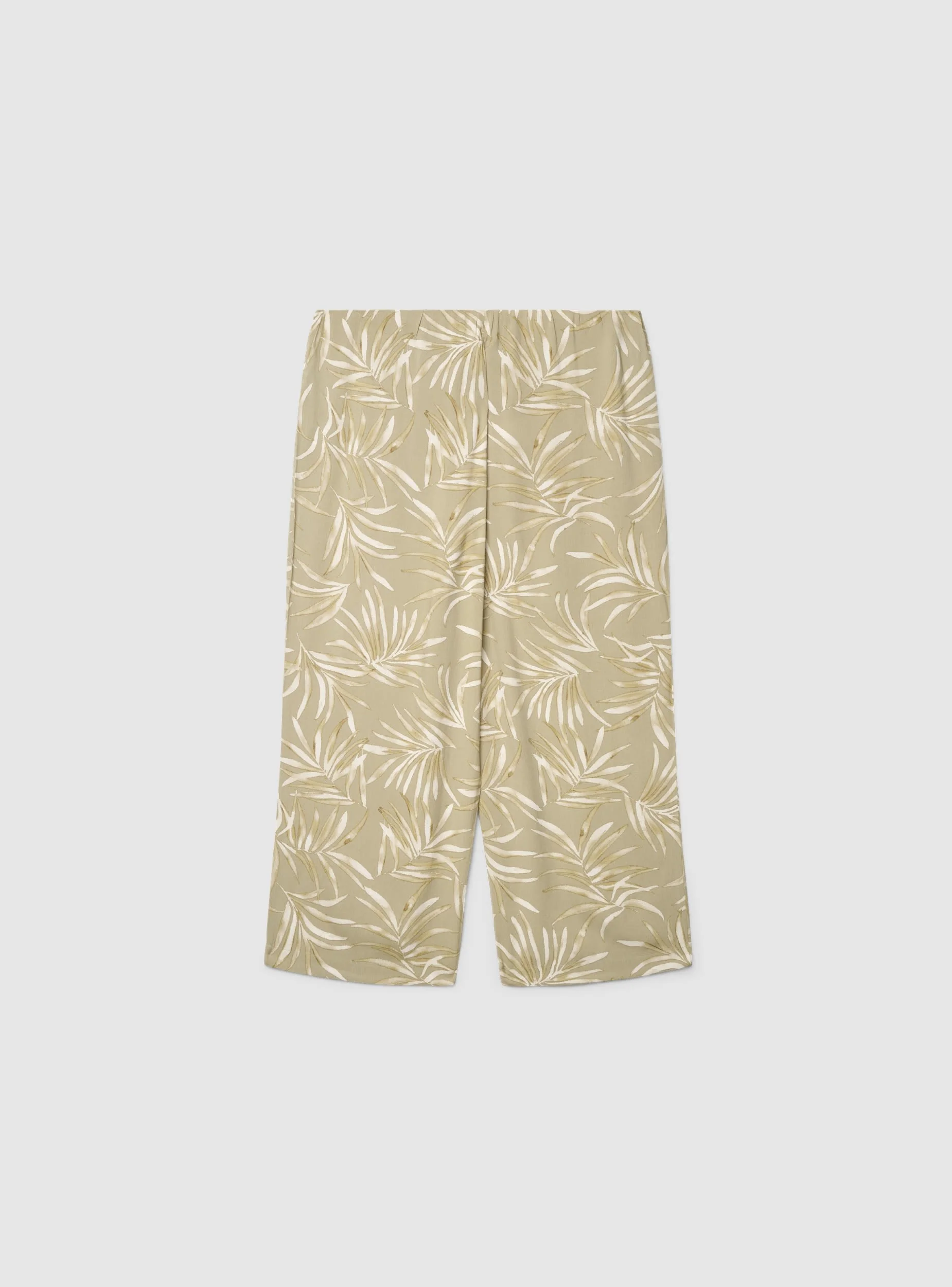 Pantaloni crop a palazzo con stampa foglie - Image 6