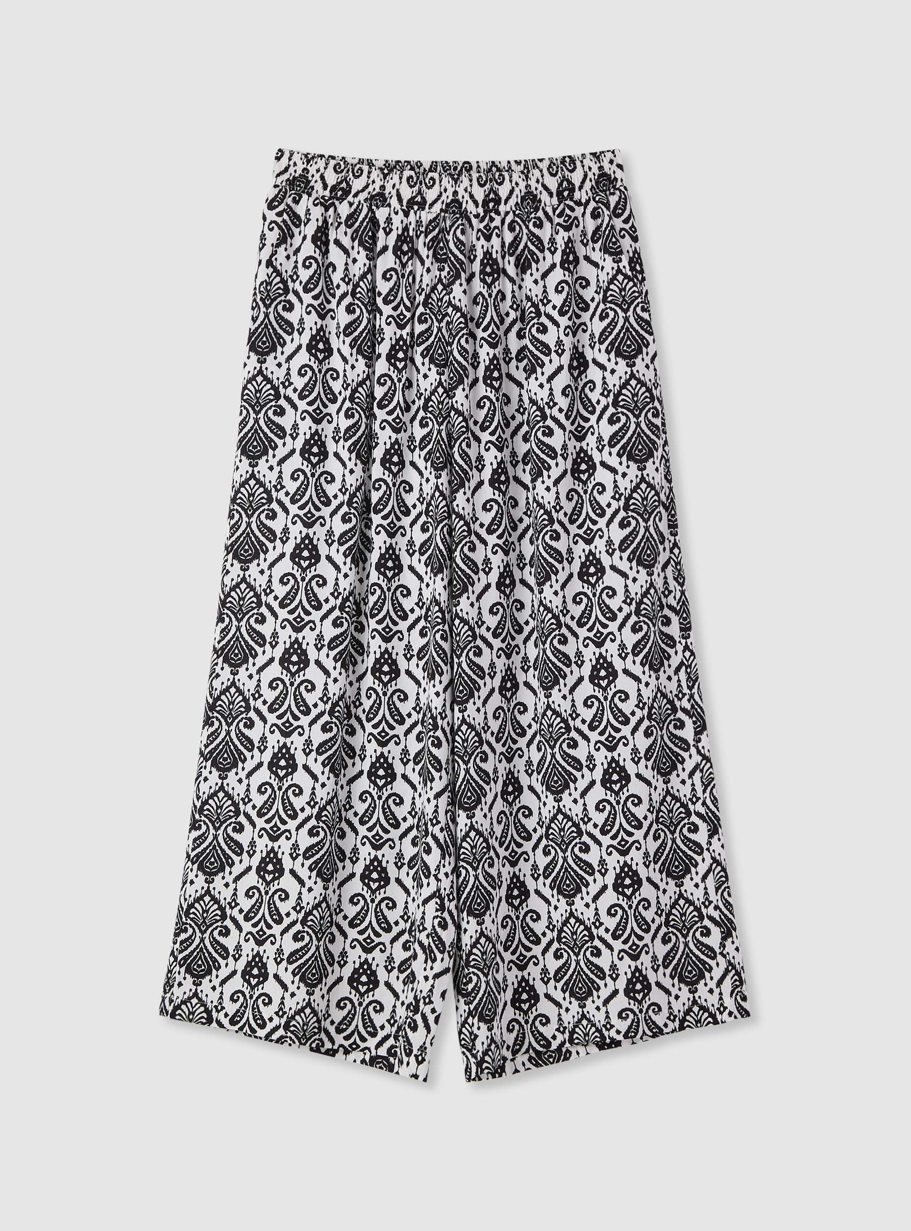 Pantaloni crop a palazzo con stampa geometrica - Image 5