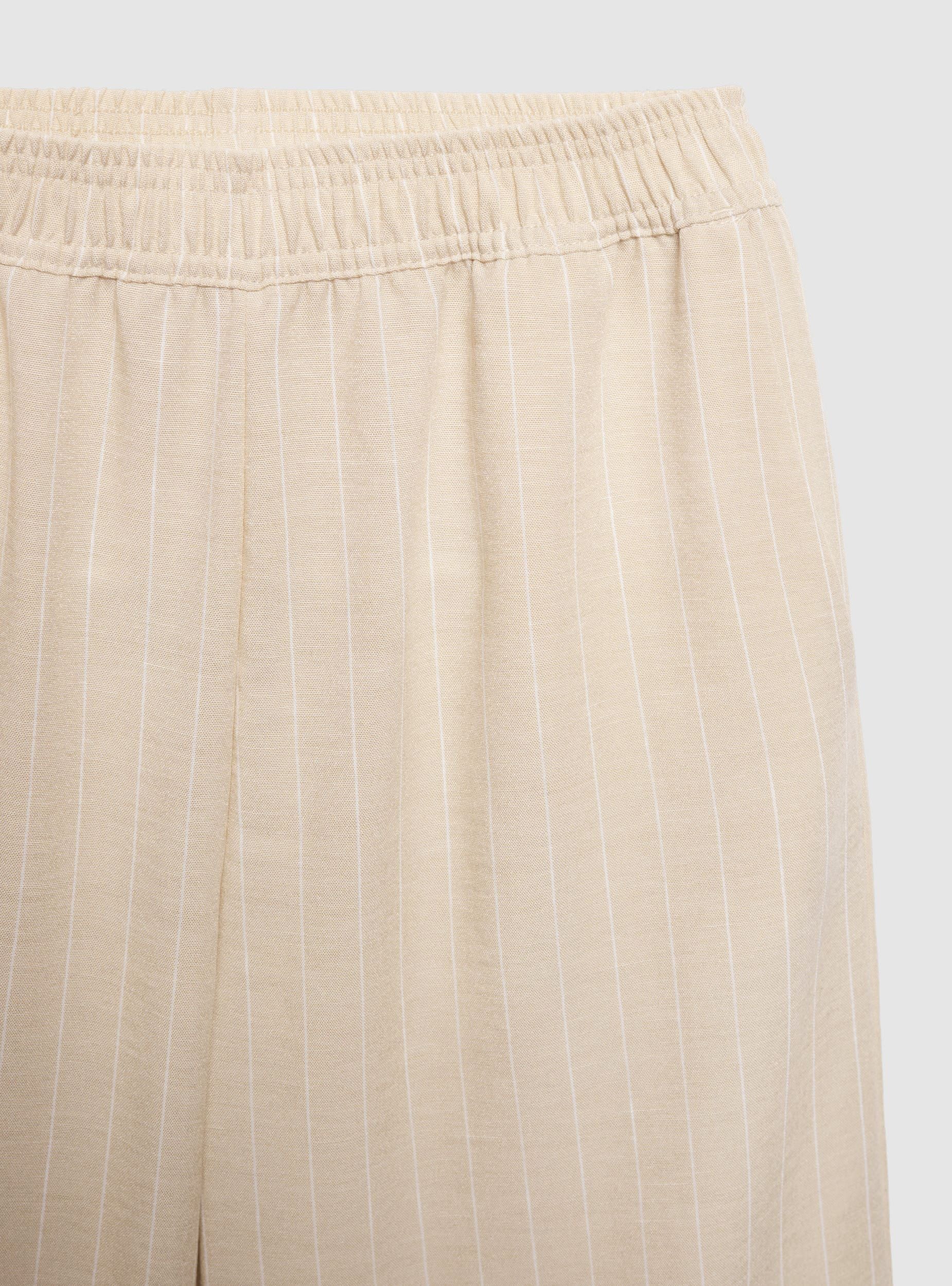 Pantaloni crop a righe effetto lino - Image 7