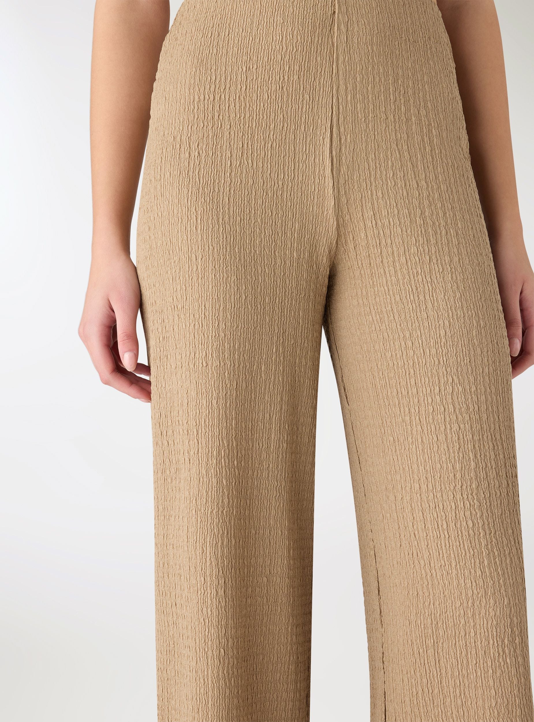 Pantaloni crop a tinta unita - Image 3