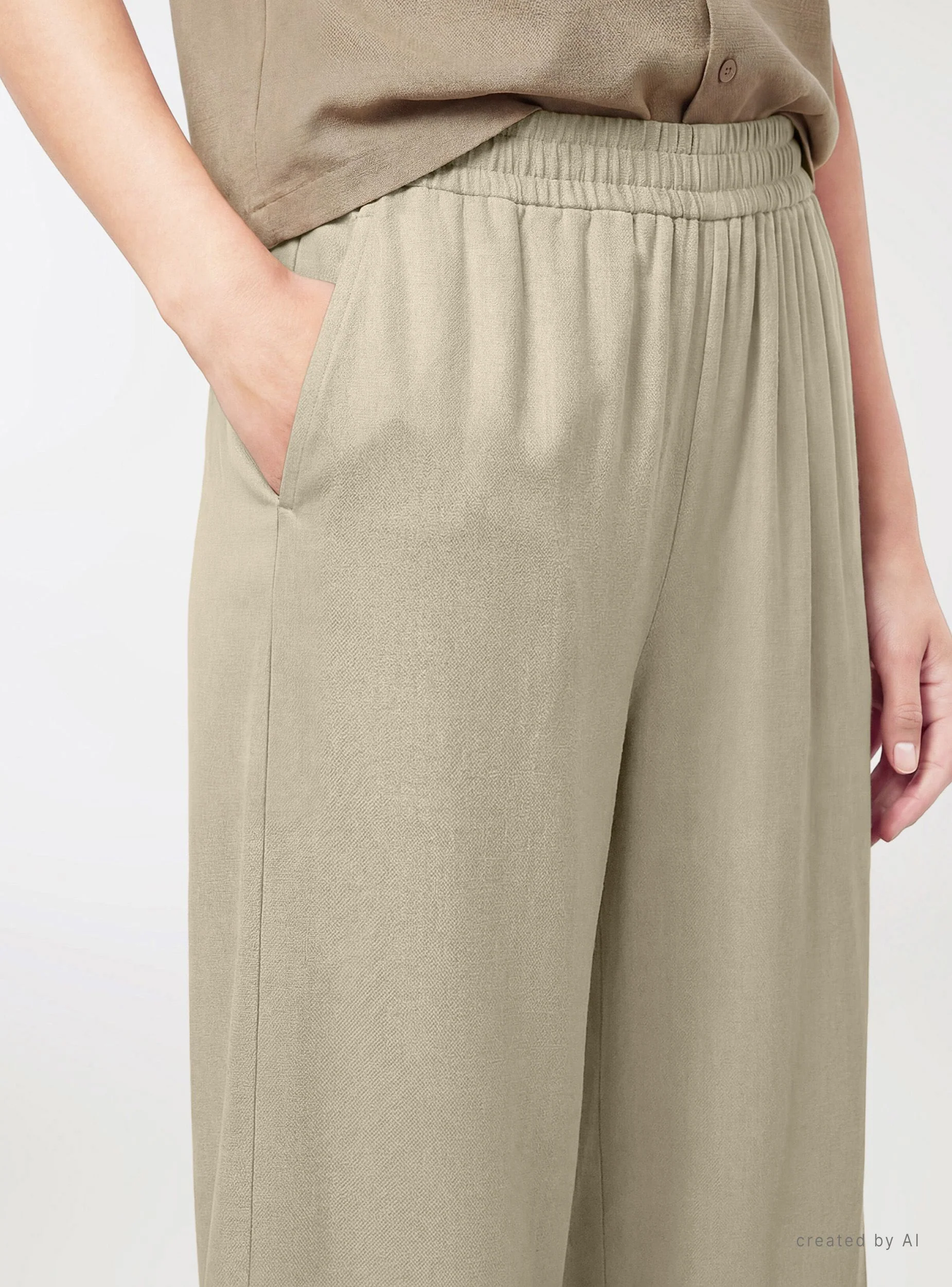 Pantaloni crop palazzo a tinta unita - Image 4