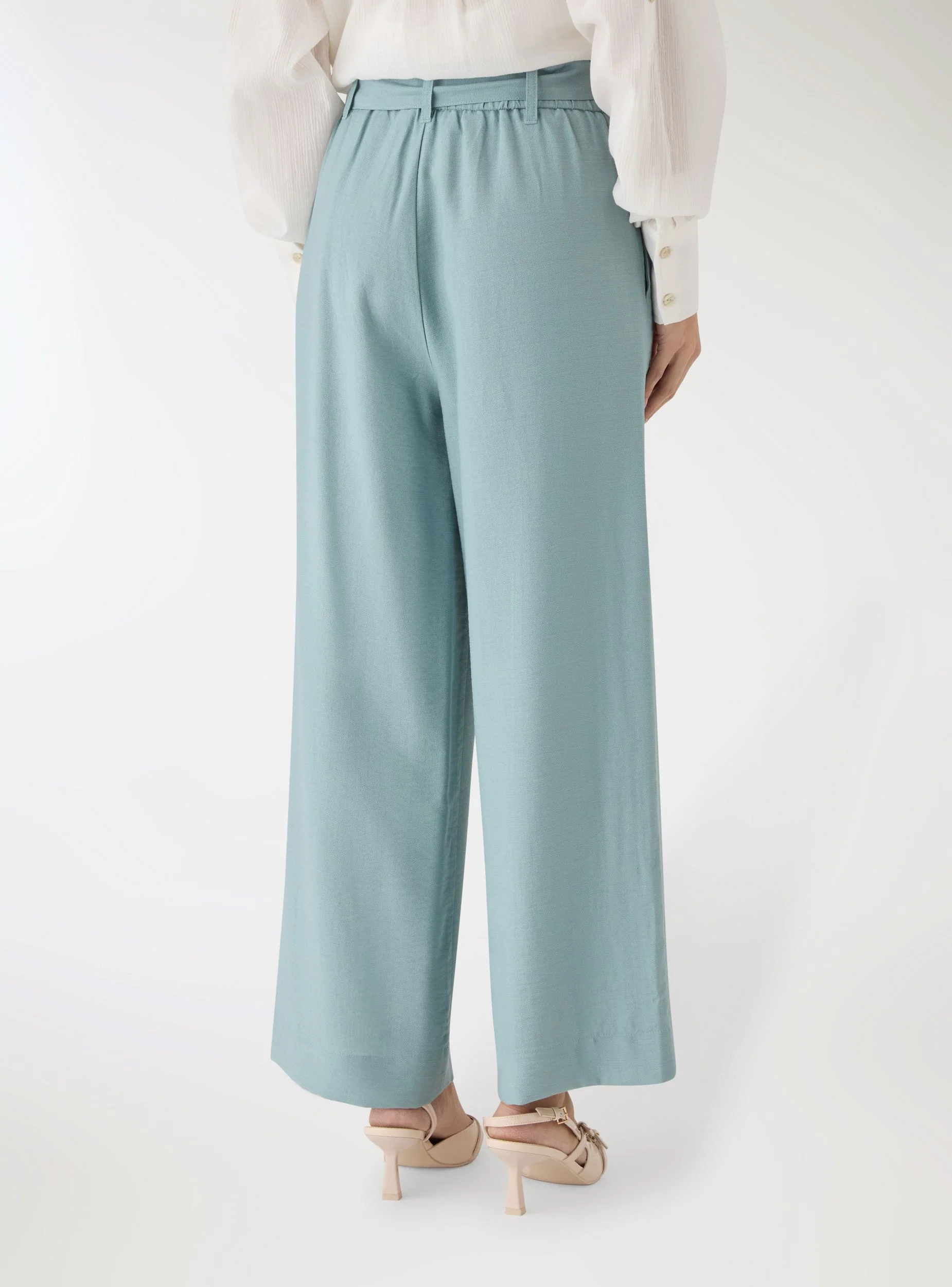 Pantaloni crop wide leg con fusciacca - Image 3