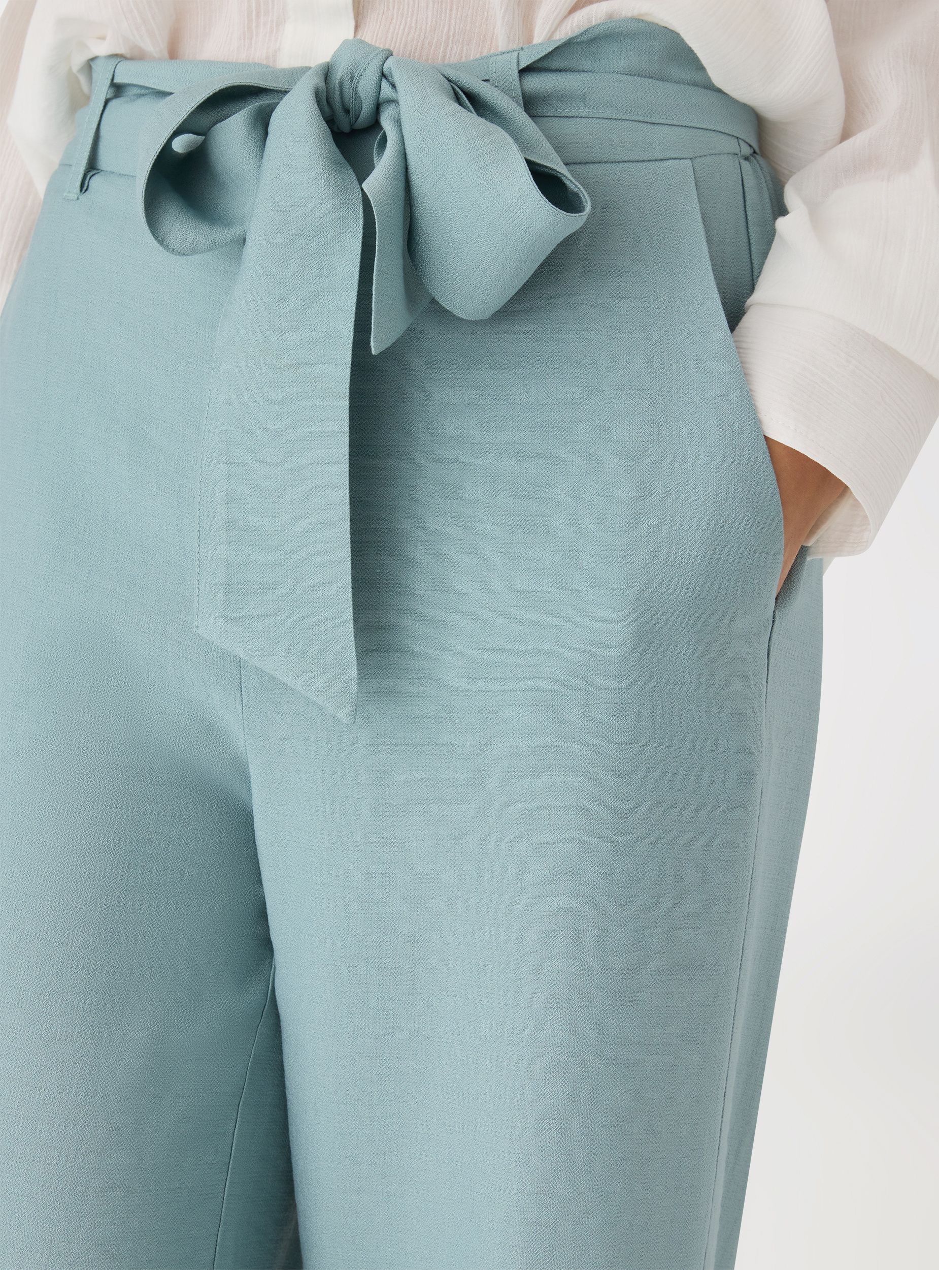 Pantaloni crop wide leg con fusciacca - Image 4