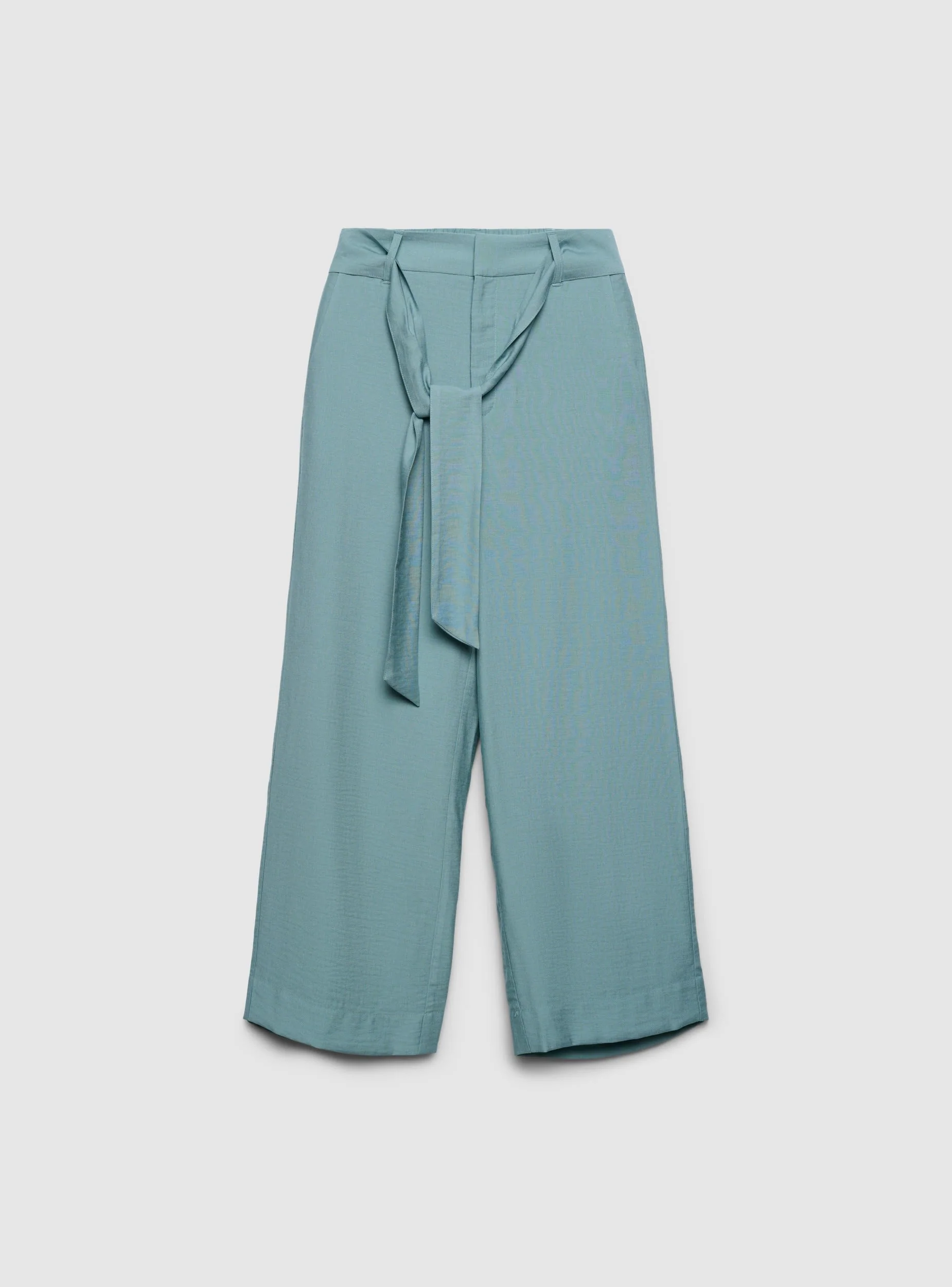 Pantaloni crop wide leg con fusciacca - Image 7