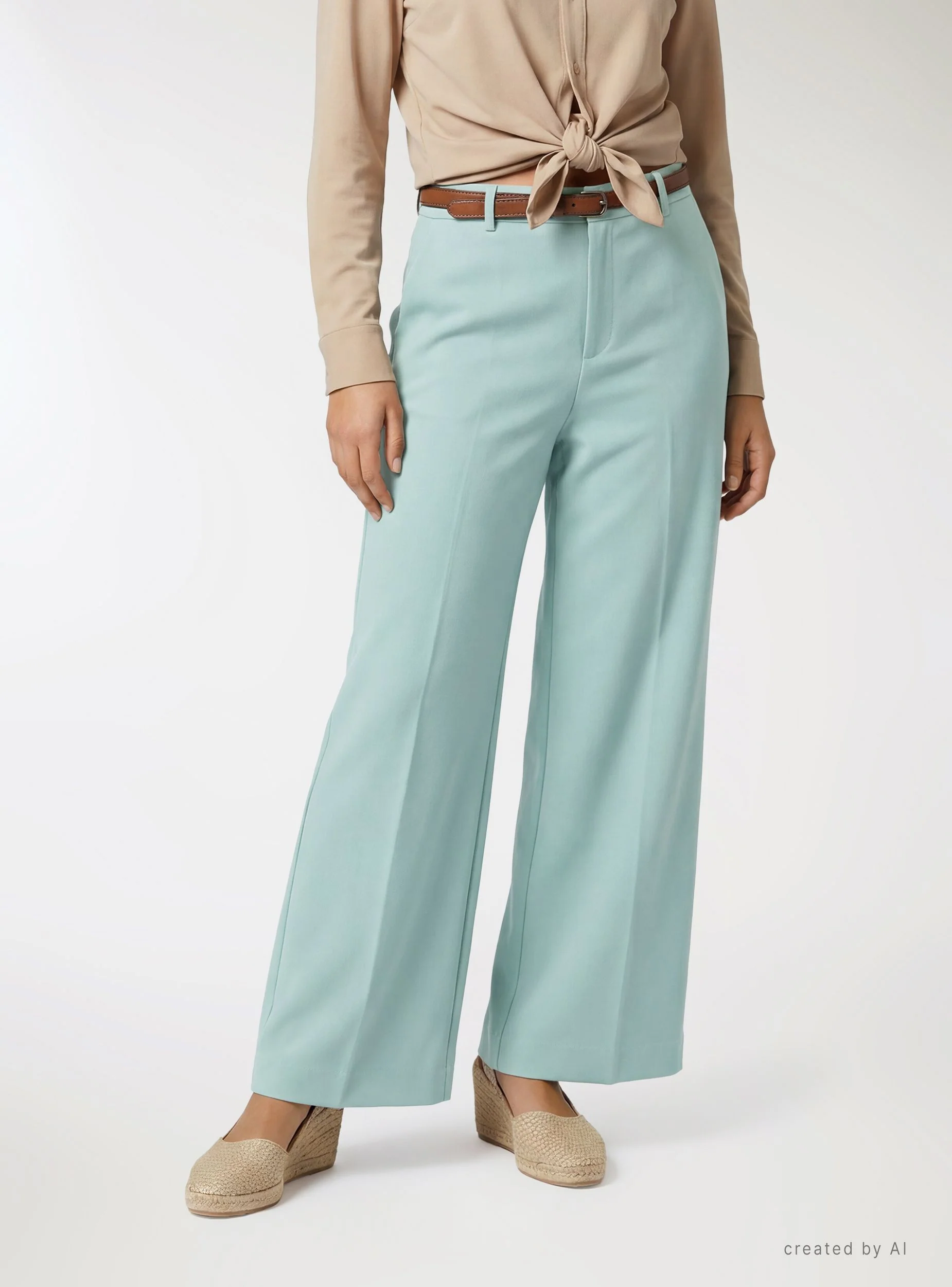 Pantaloni culotte con cintura - Image 2