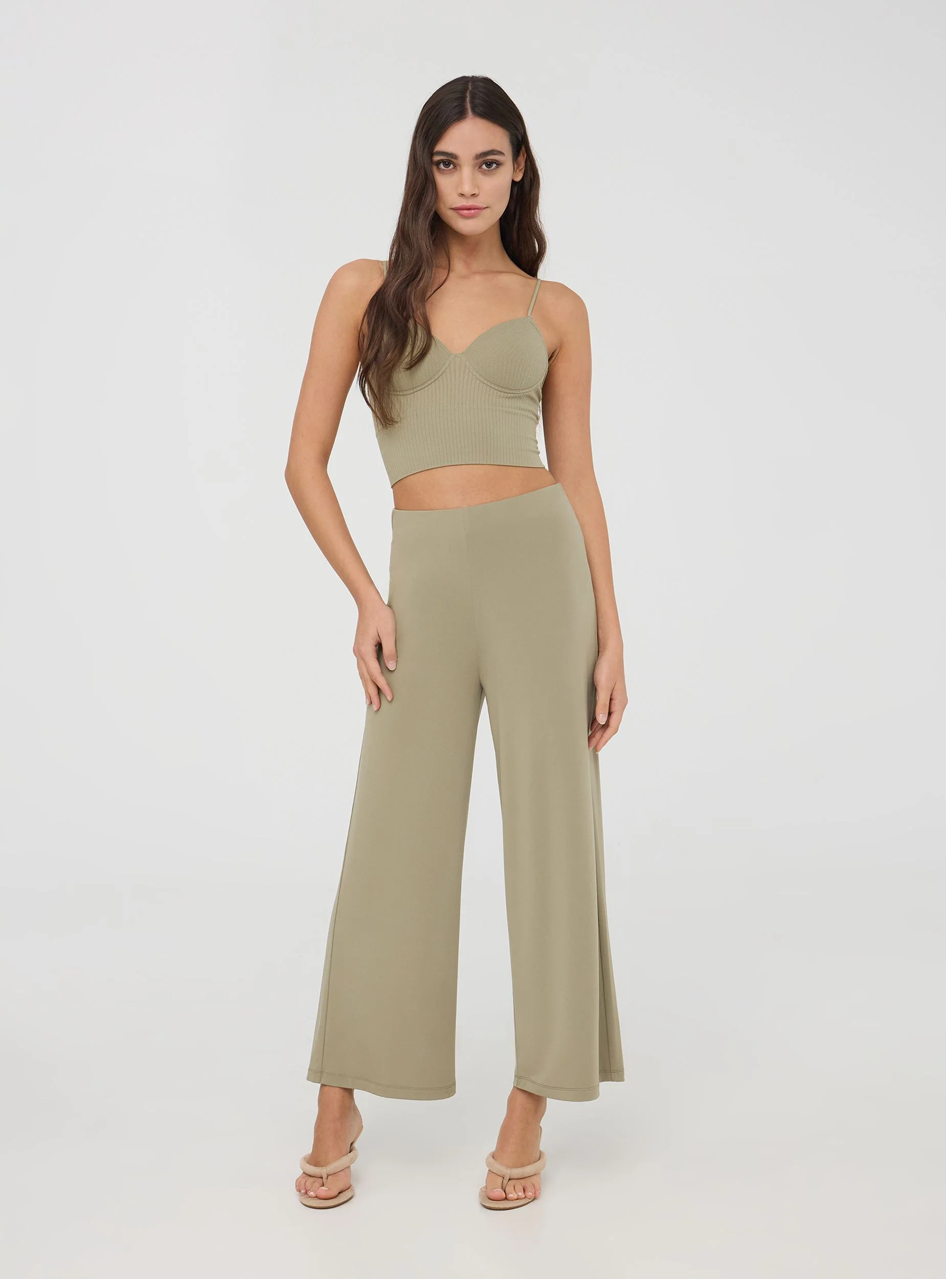 Pantaloni culotte crop