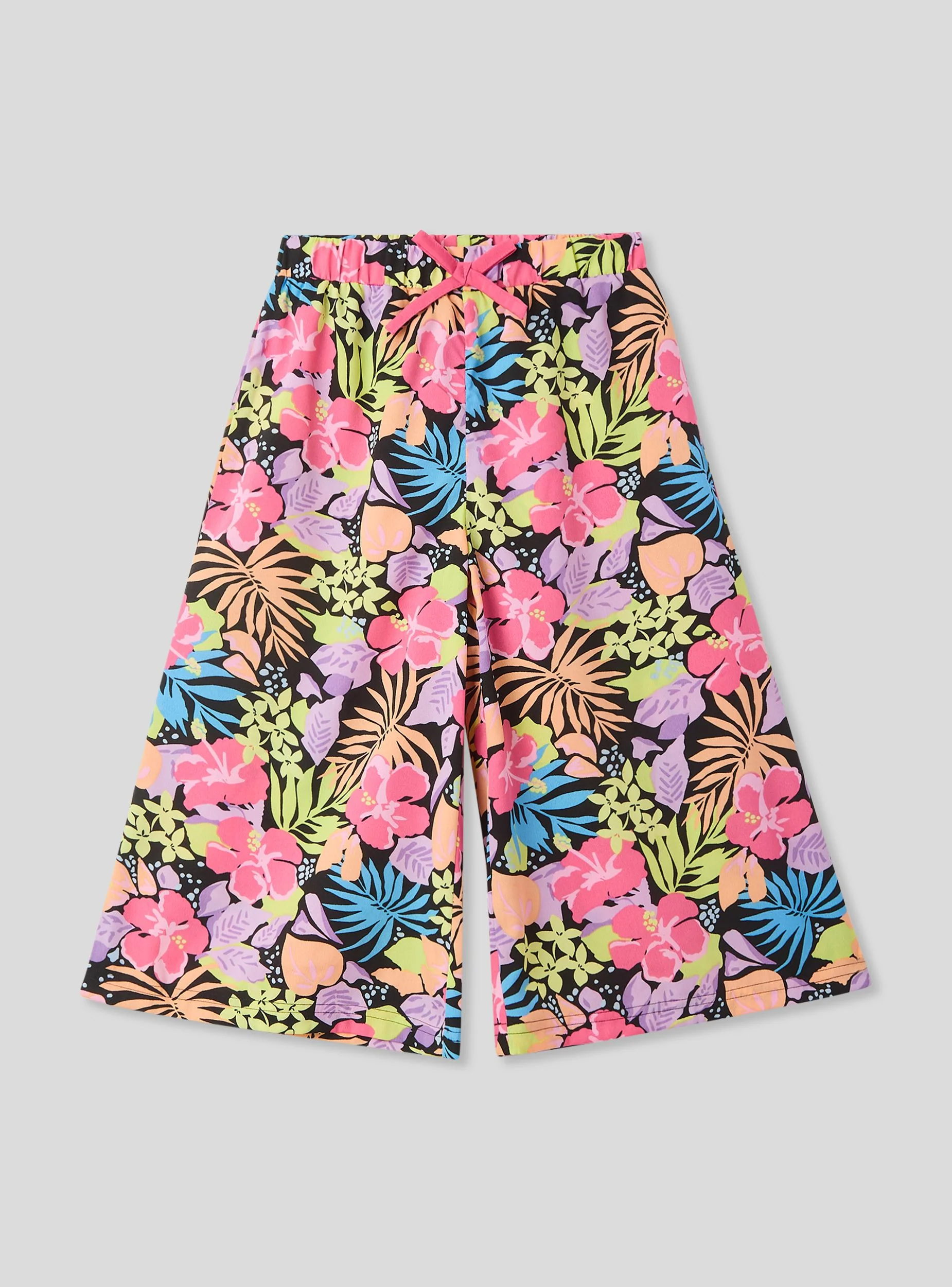 Pantaloni culotte fantasia fiori multicolor - Image 4
