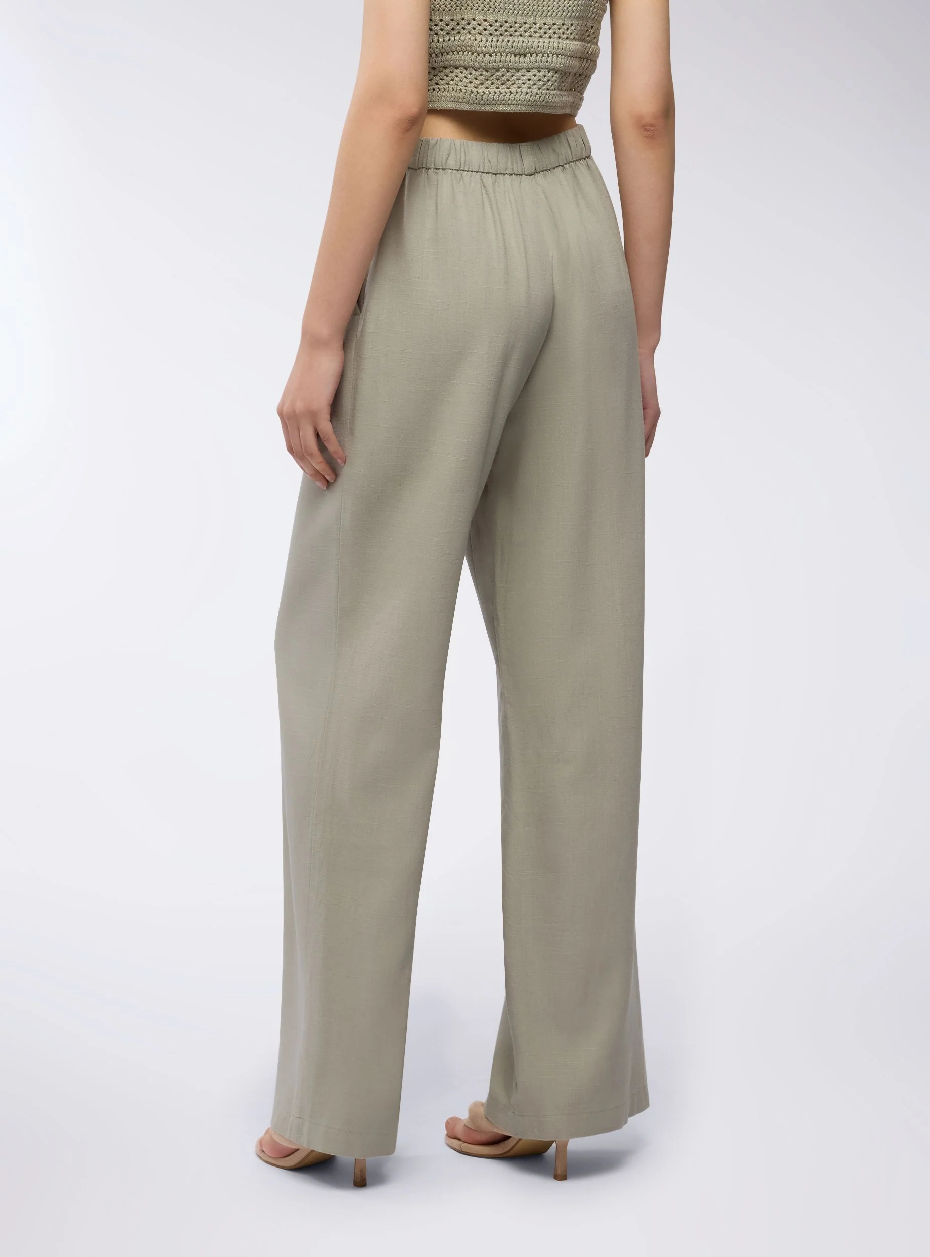 Pantaloni dad fits misto lino - Image 2