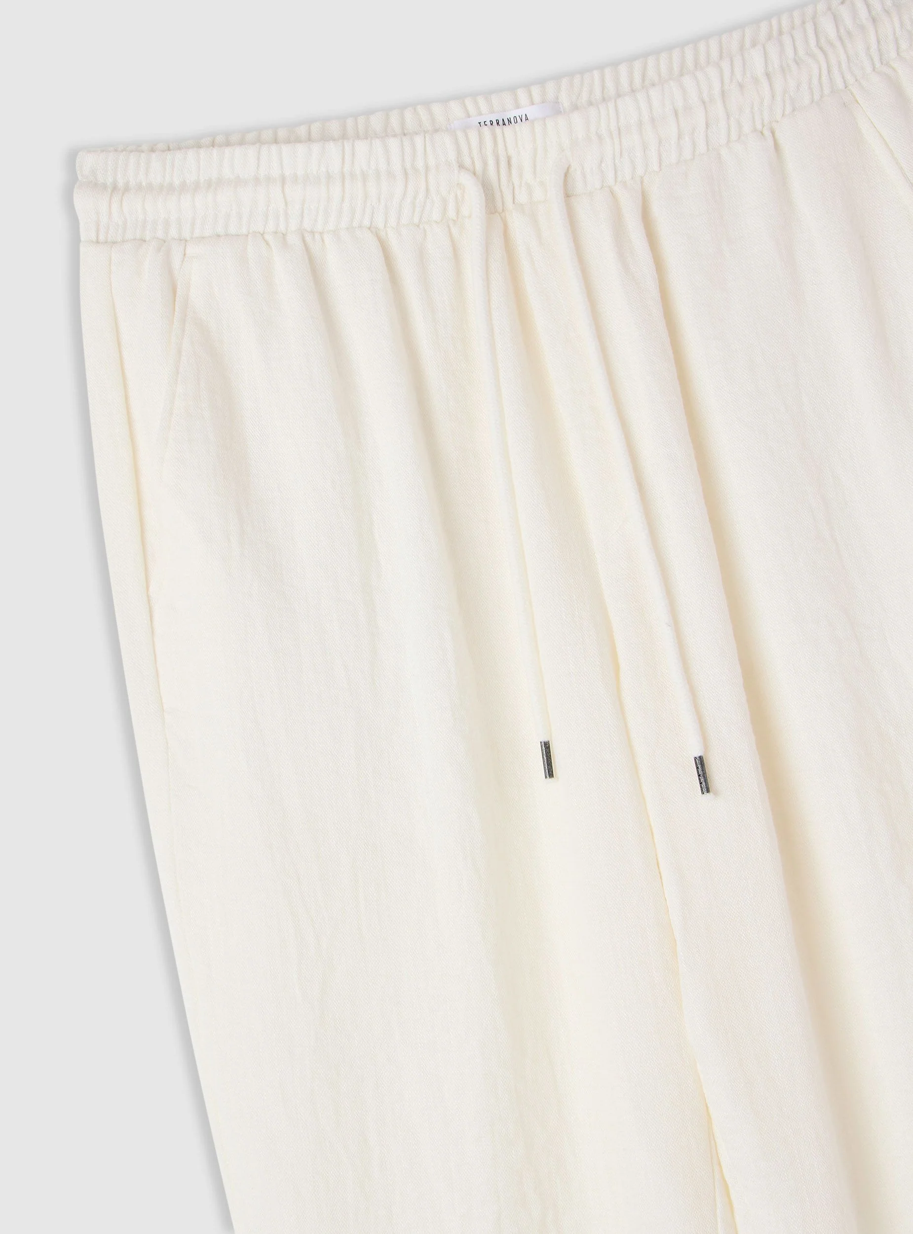 Pantaloni effetto lino tinta unita - Image 5
