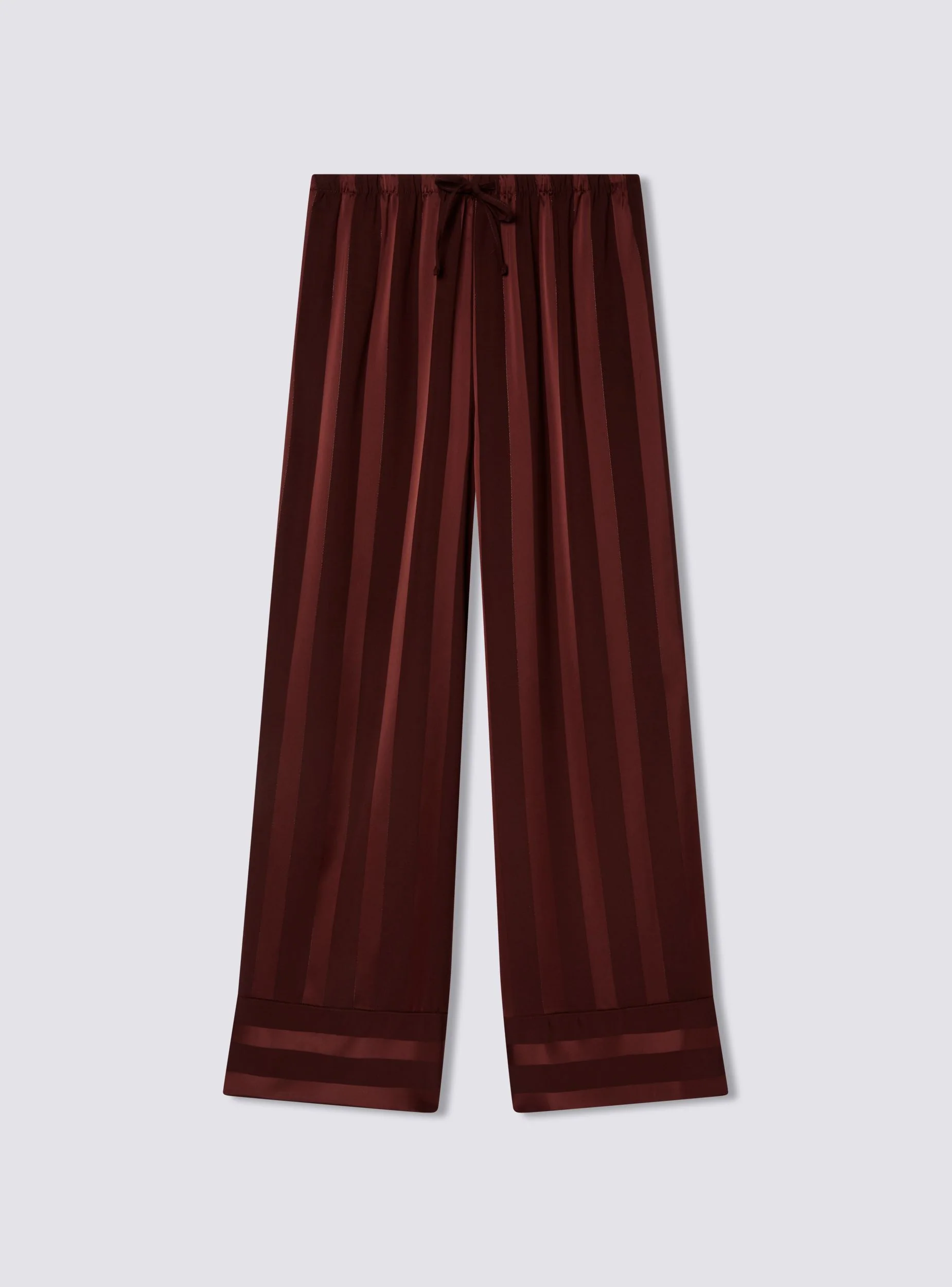 Pantaloni effetto raso con risvolto a righe - Image 7