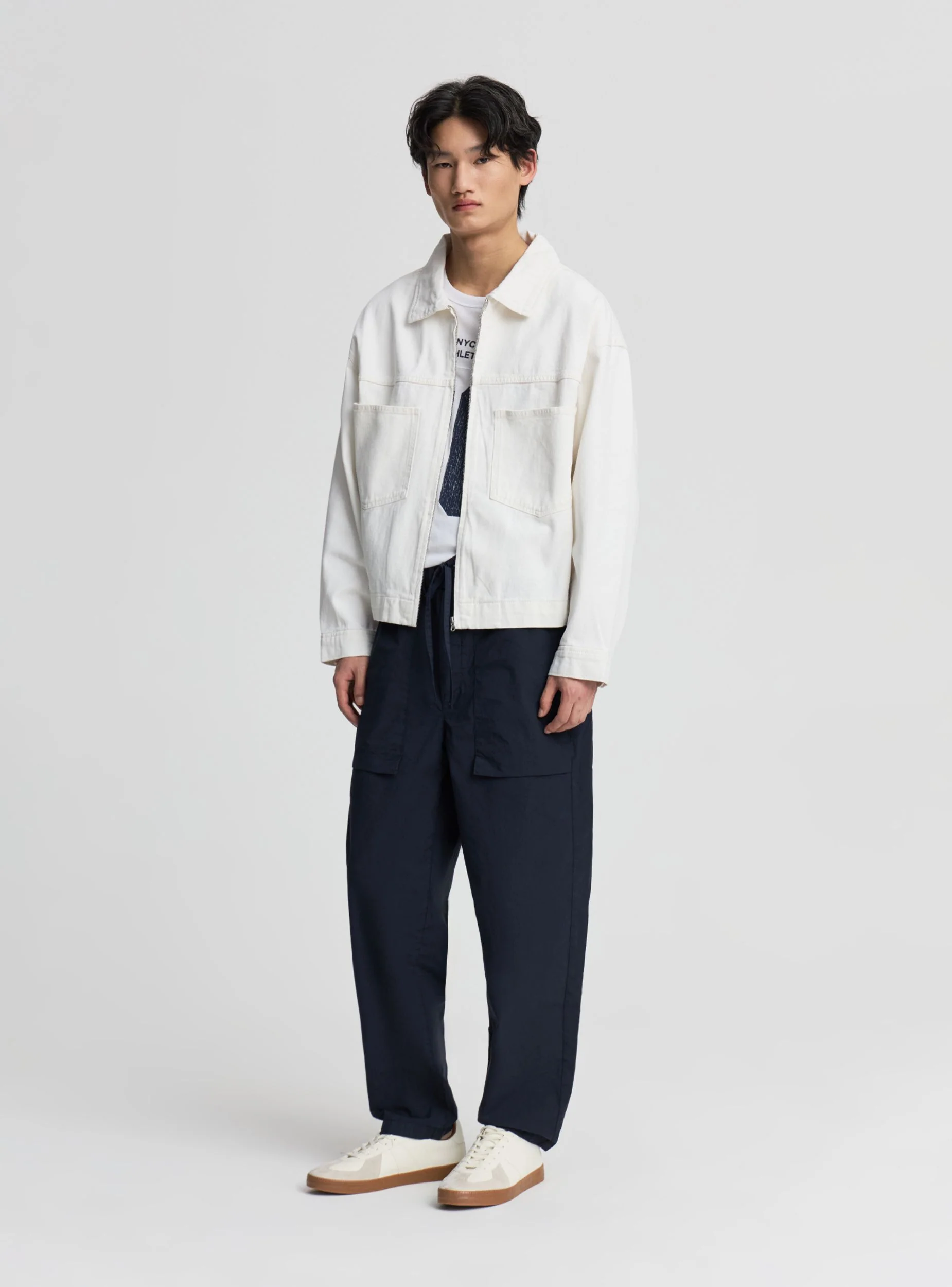 Pantaloni fatigue straight con coulisse