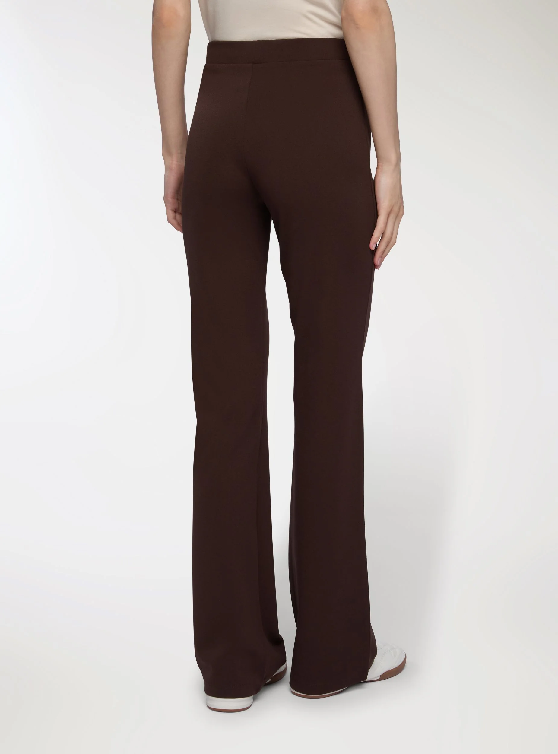 Pantaloni flared a tinta unita