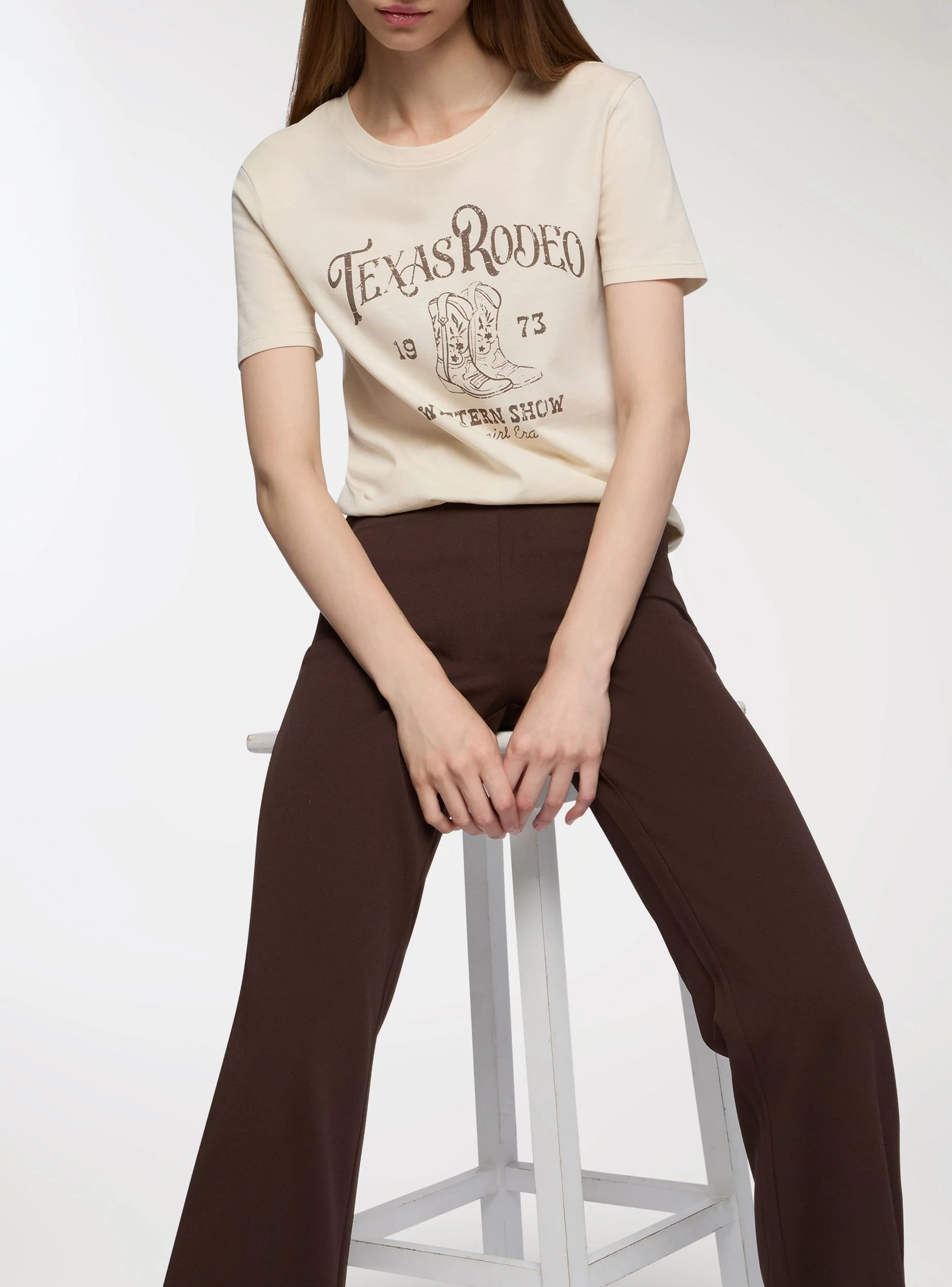 Pantaloni flared a tinta unita - Image 2