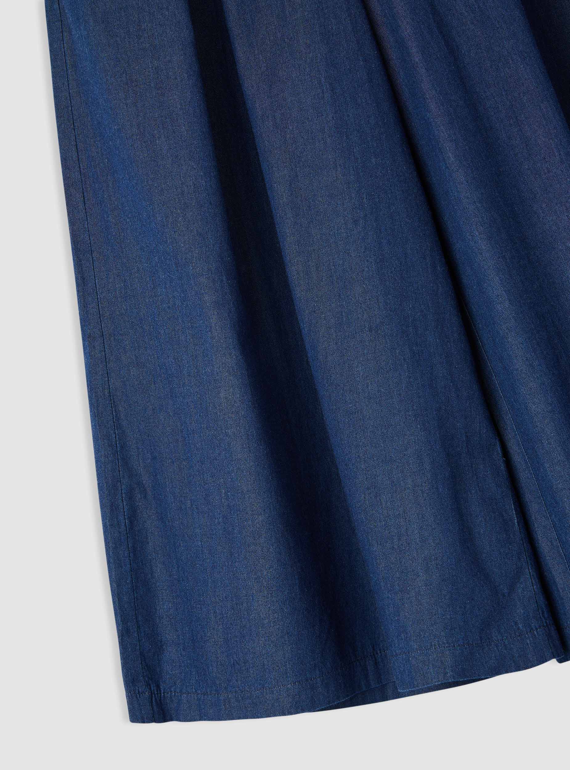 Pantaloni-gonna crop a tinta unita con vita elastica - Image 6