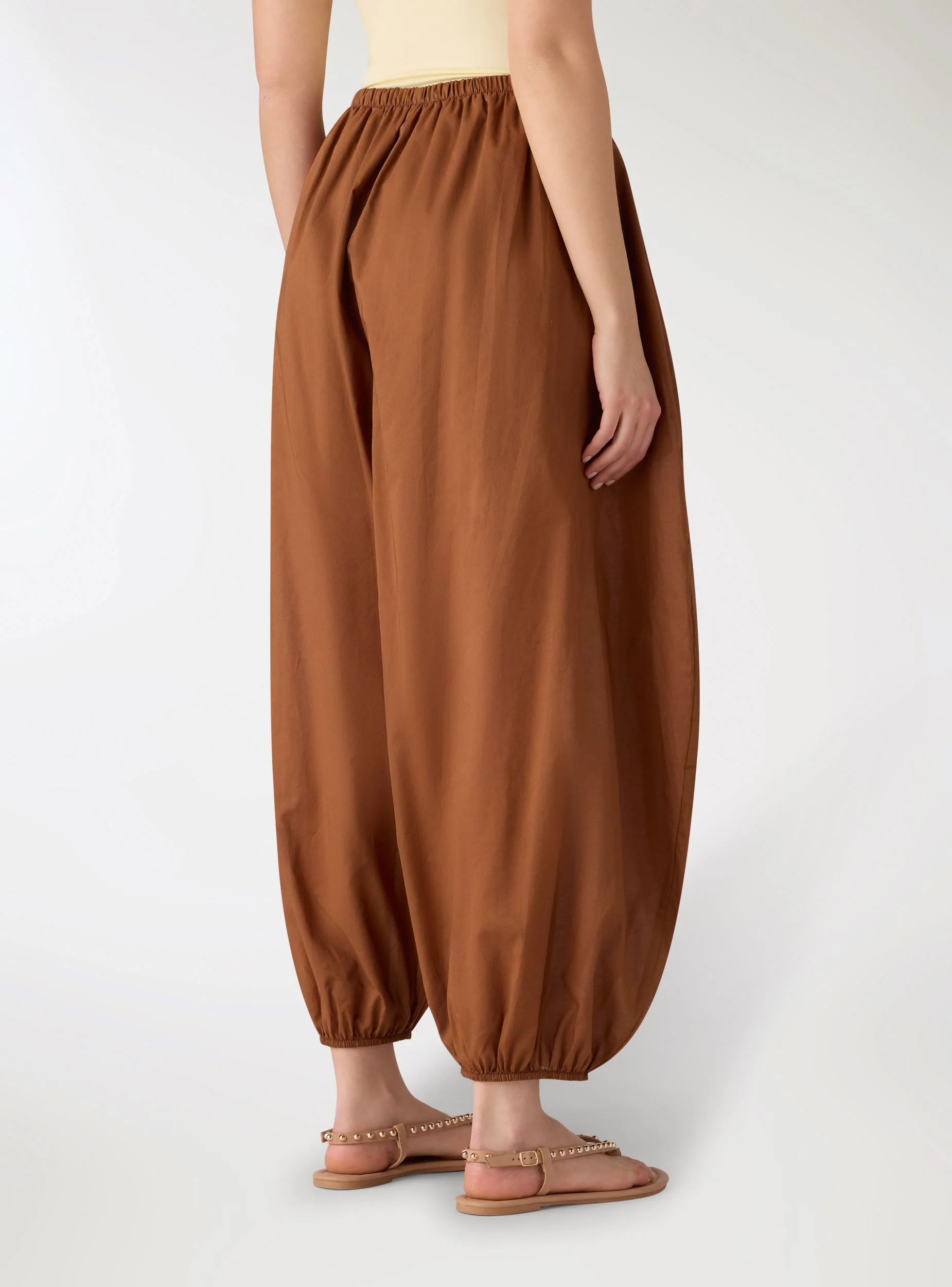 Pantaloni harem a tinta unita - Image 4
