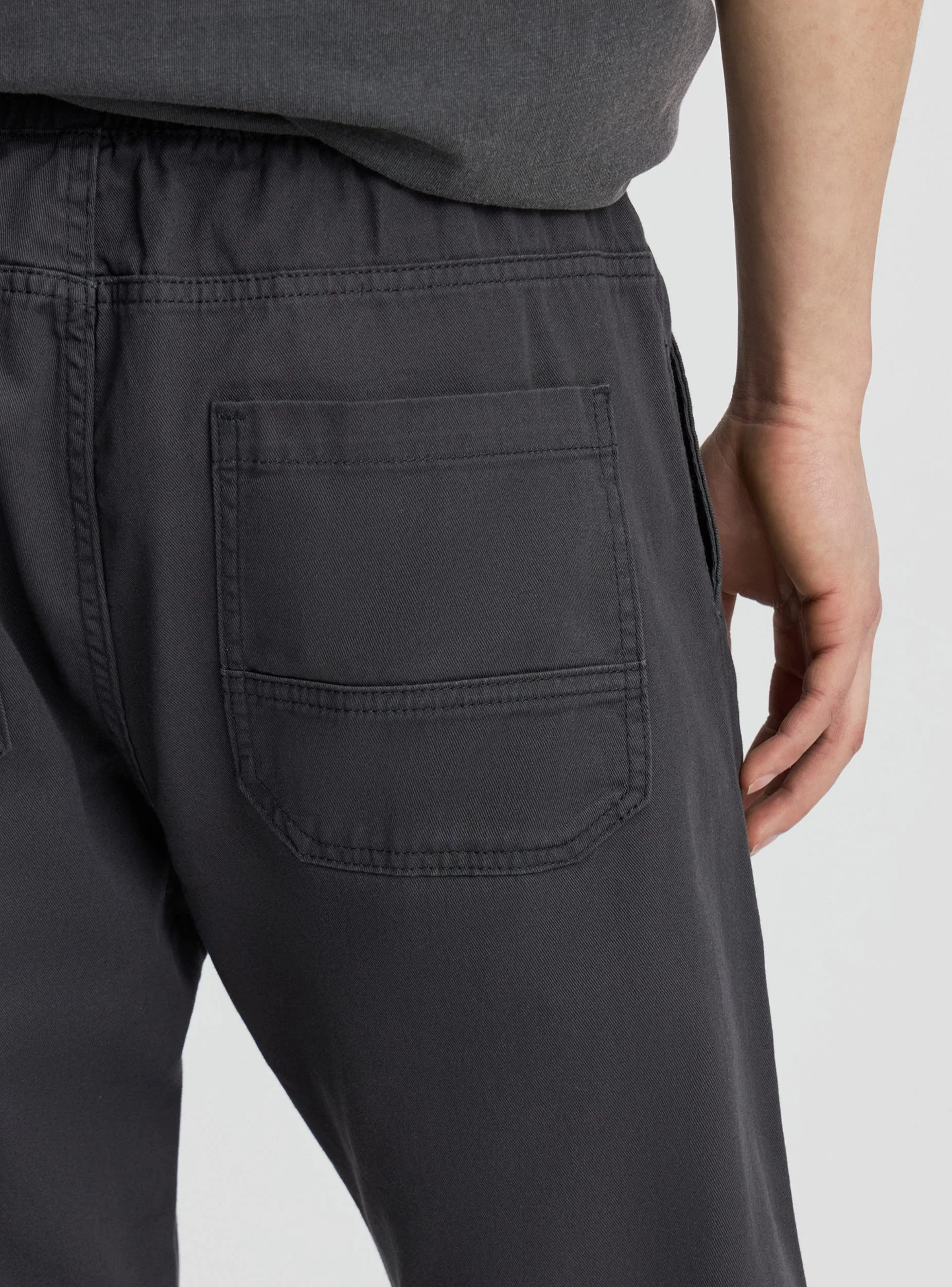 Pantaloni jogger a tinta unita con coulisse - Image 3