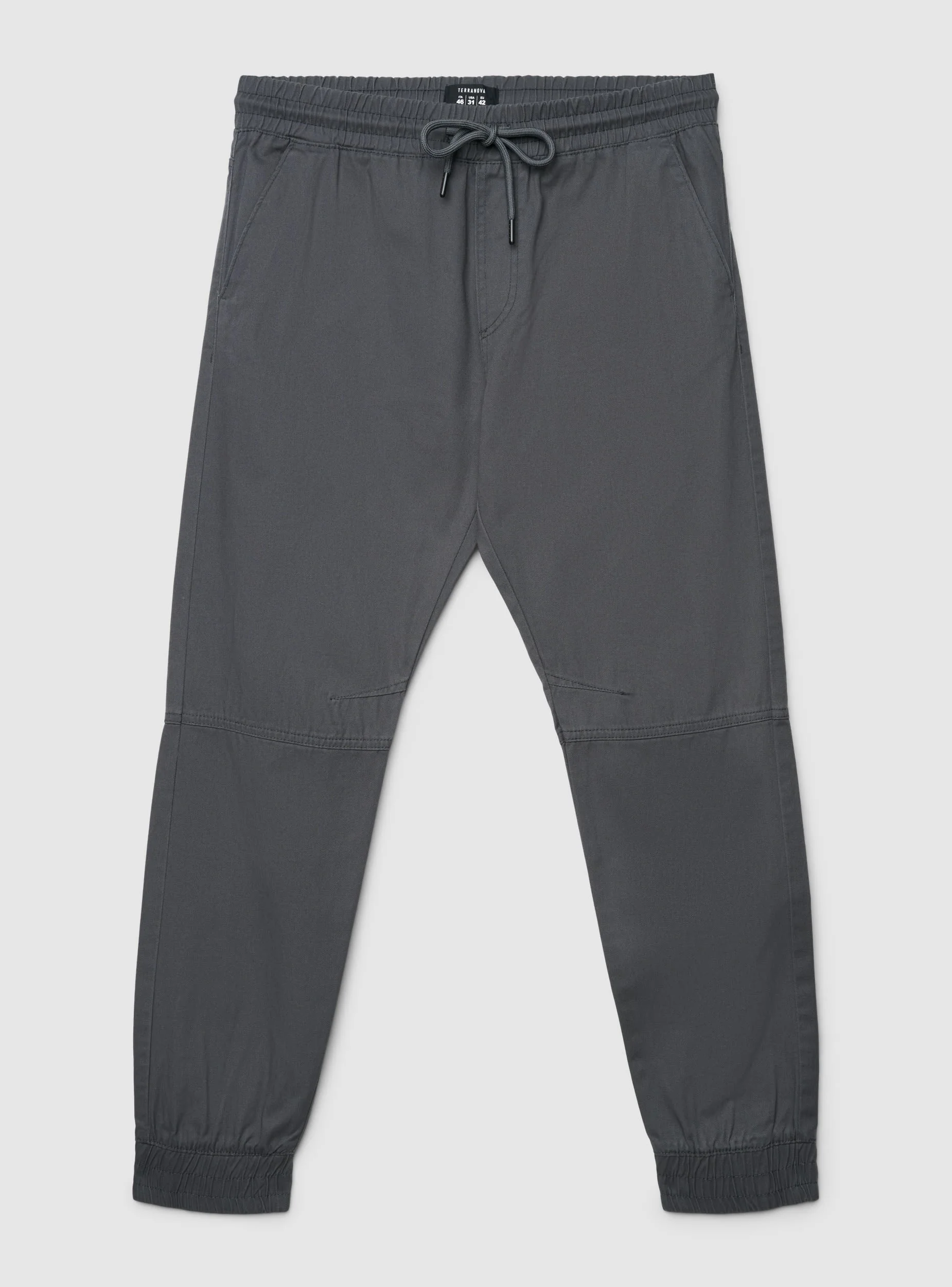 Pantaloni jogger a tinta unita con coulisse - Image 7
