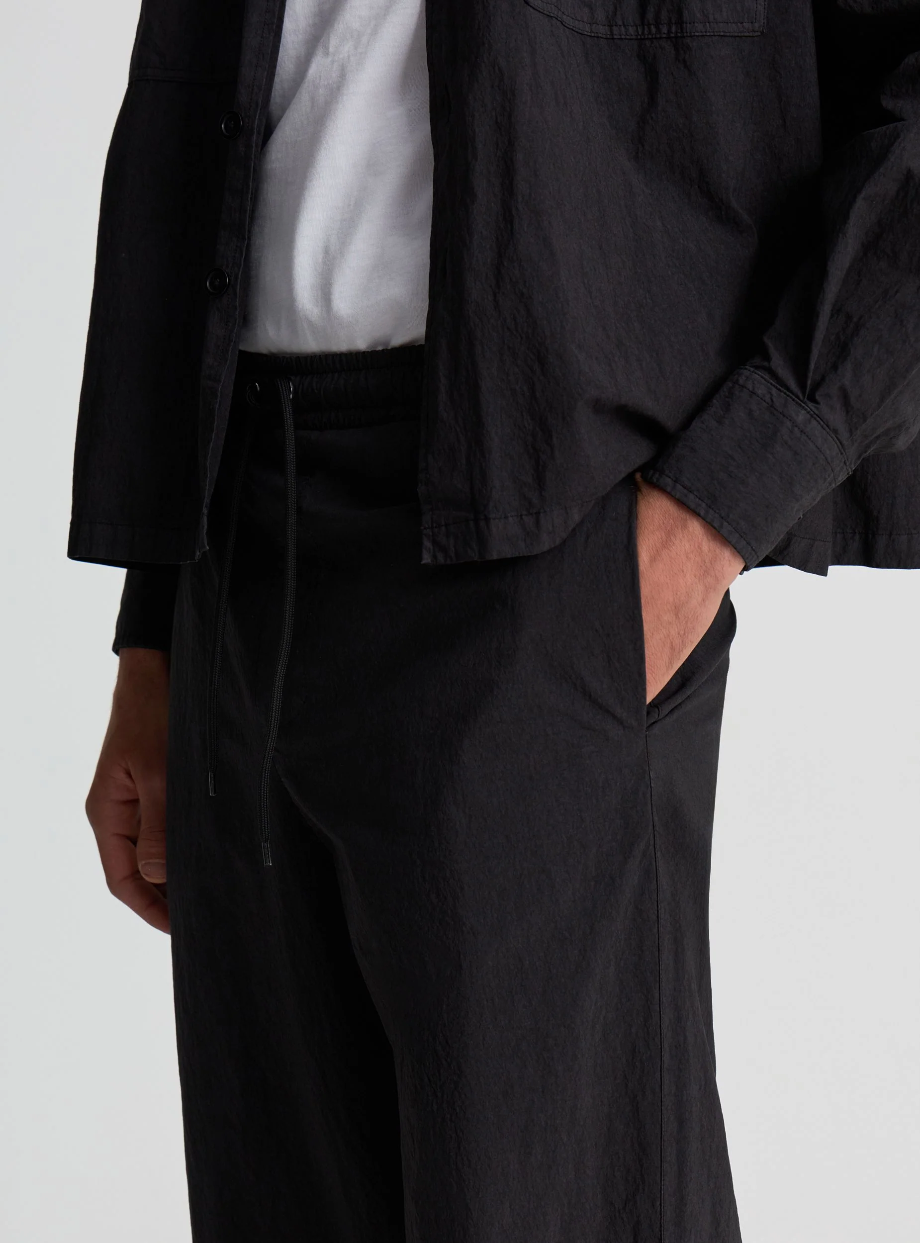 Pantaloni jogger a tinta unita con coulisse - Image 3
