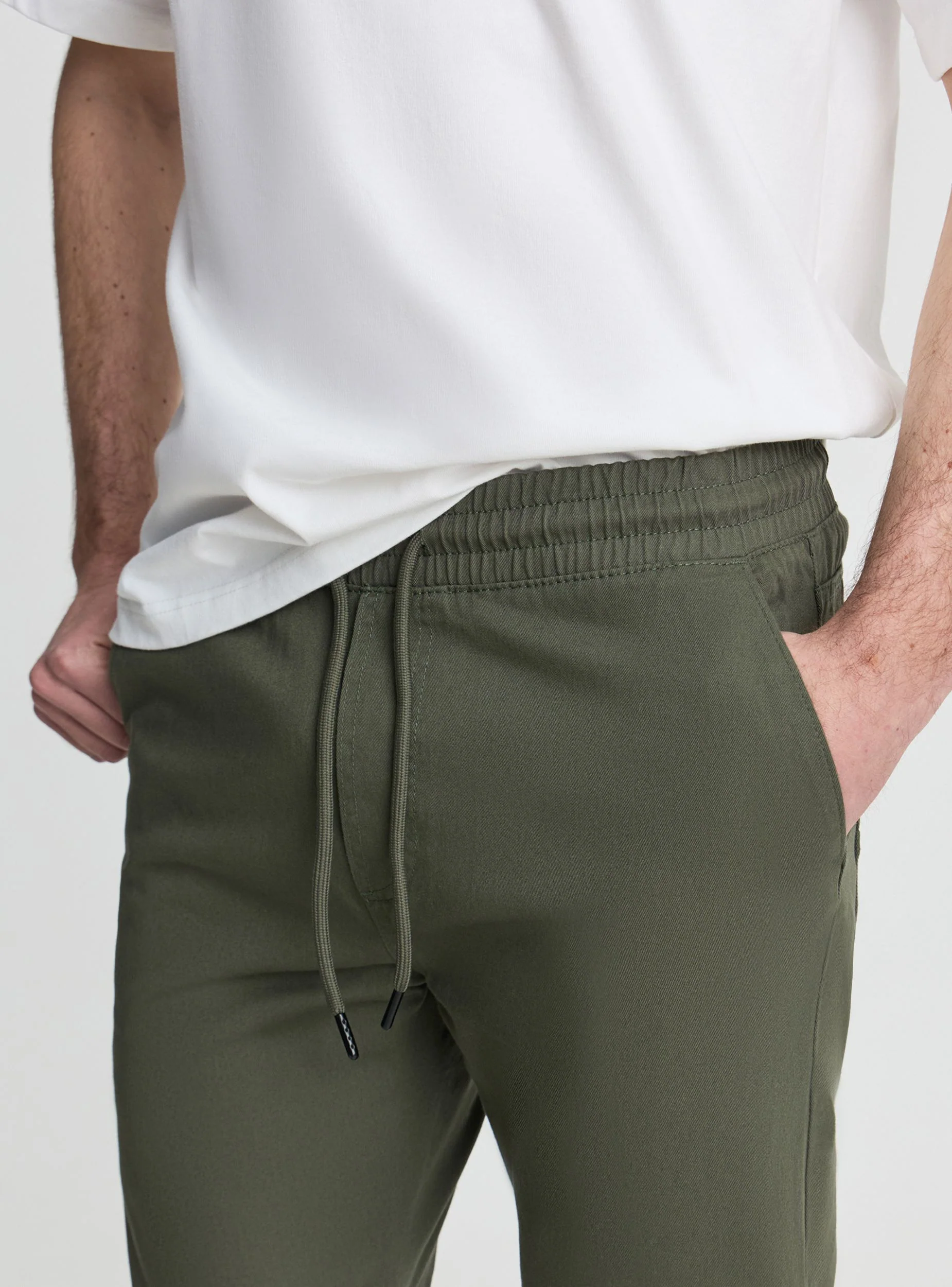 Pantaloni jogger a tinta unita con coulisse - Image 2