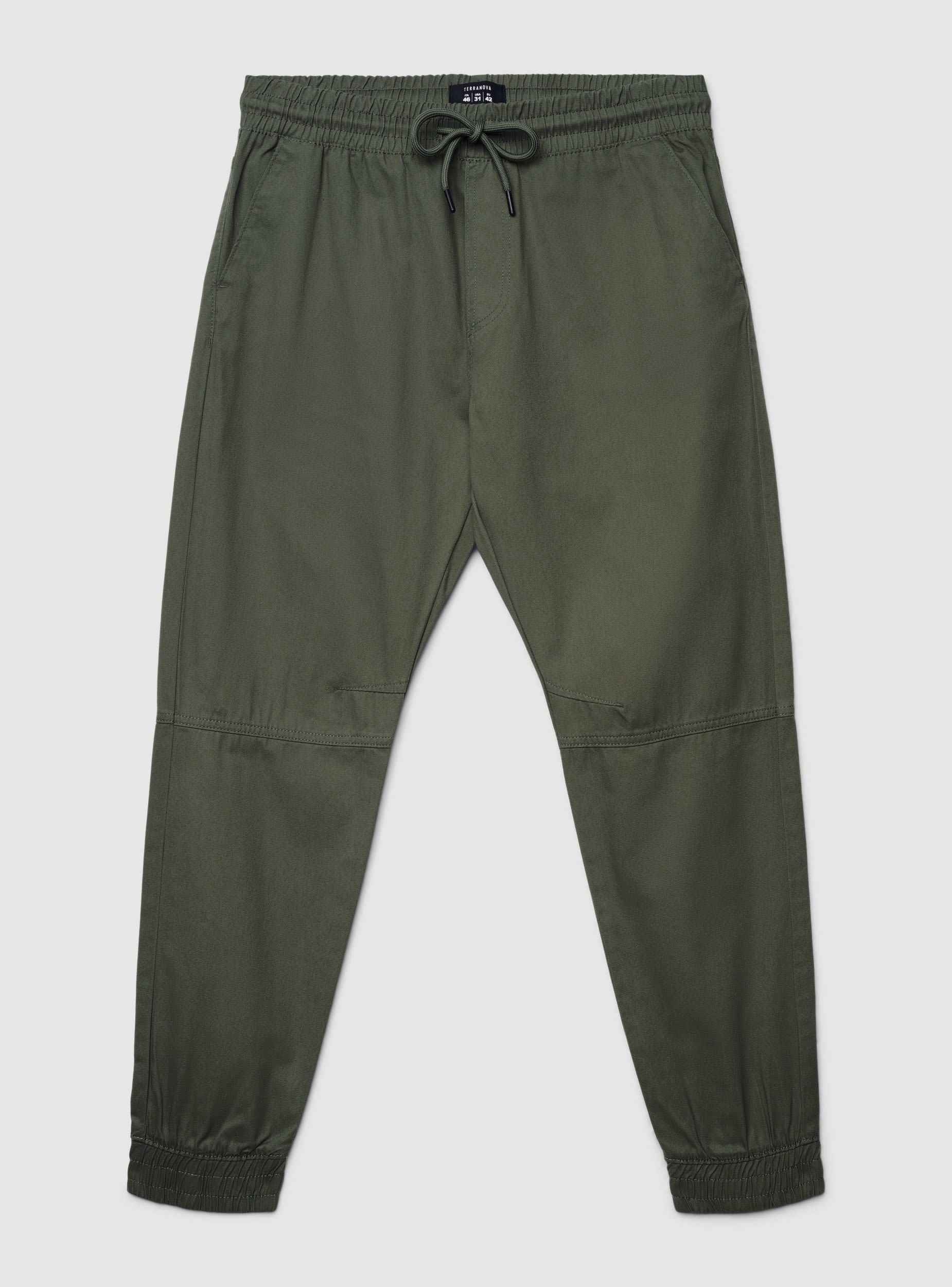 Pantaloni jogger a tinta unita con coulisse - Image 6