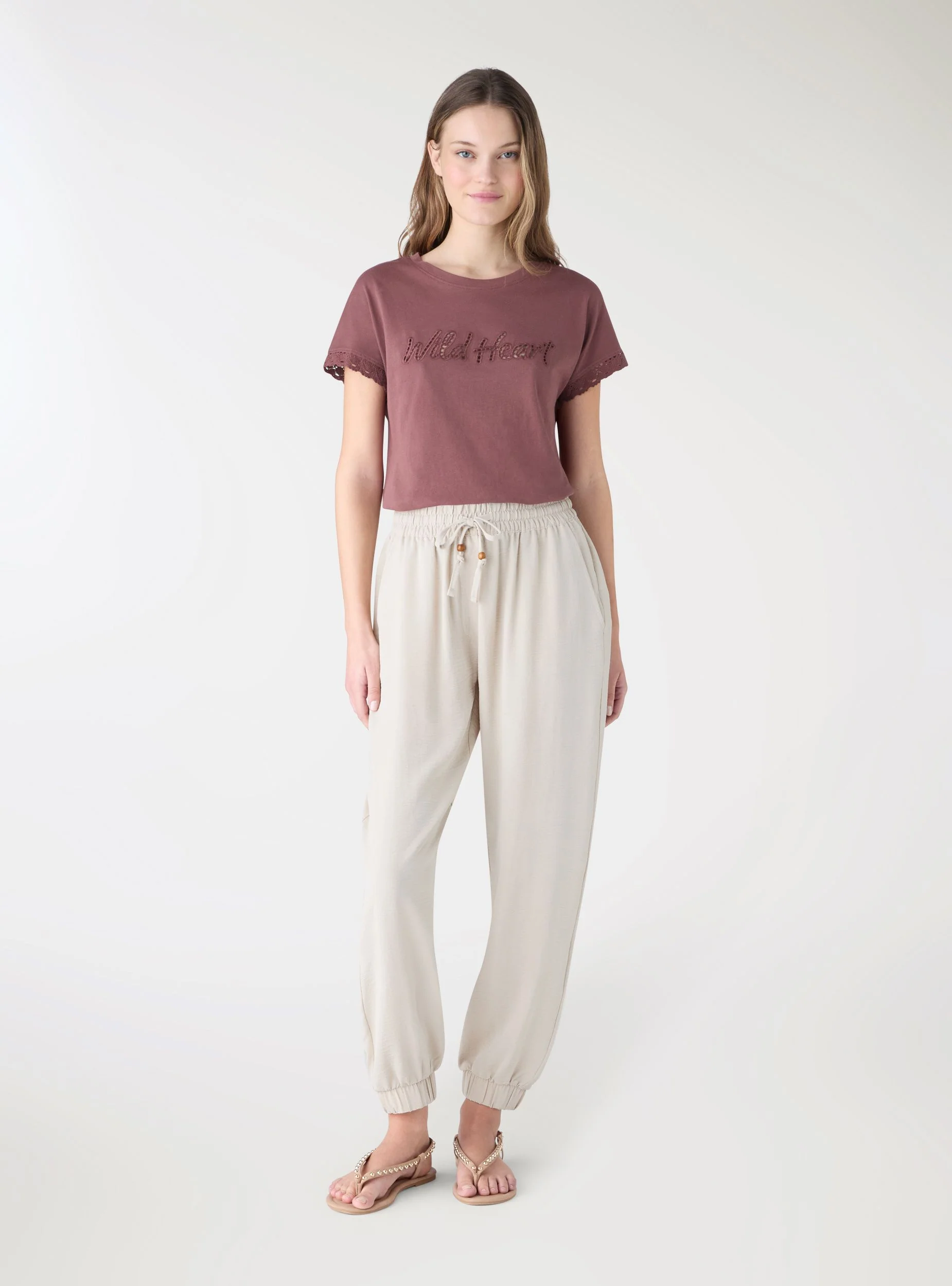 Pantaloni jogger a tinta unita