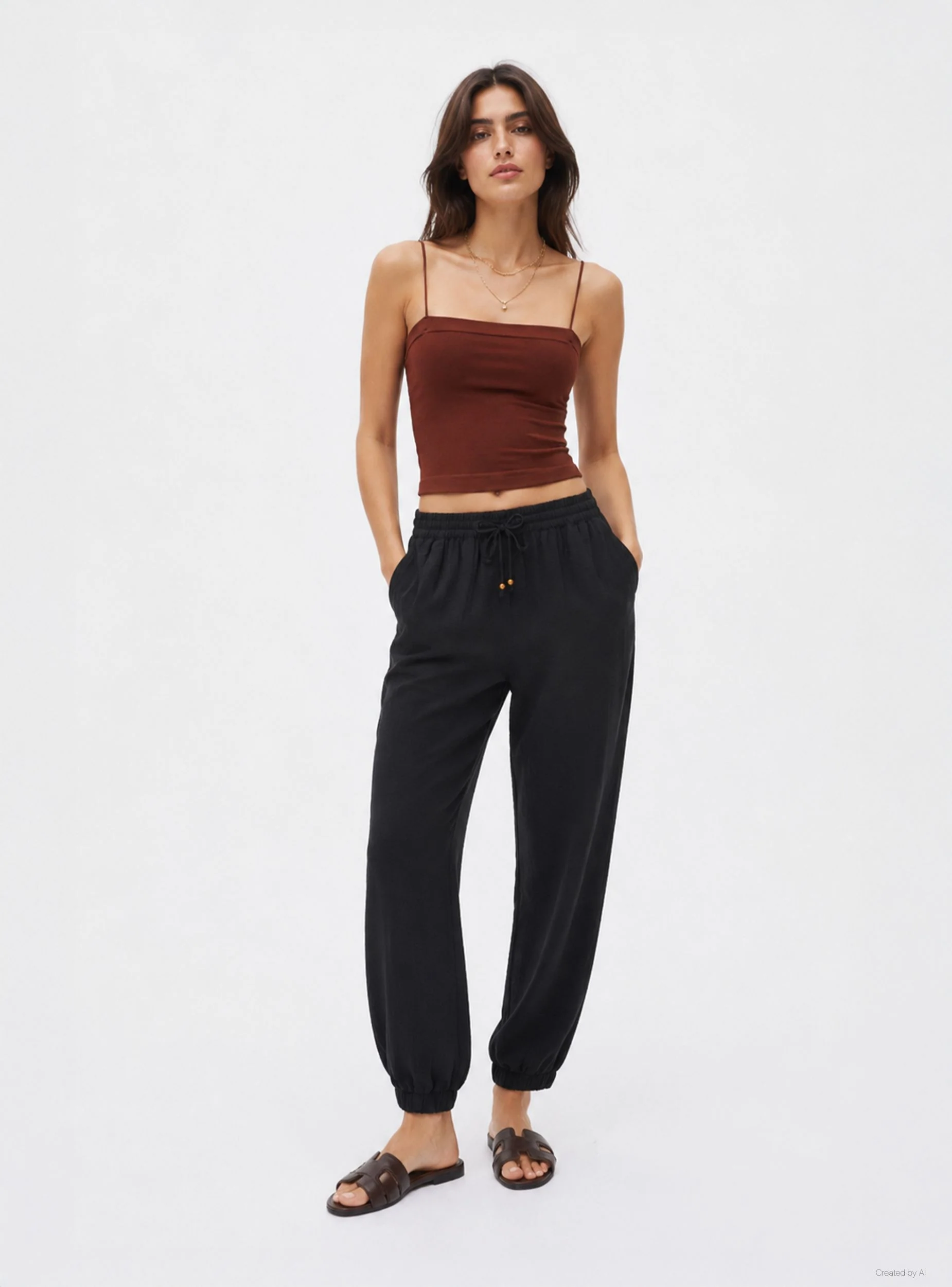 Pantaloni jogger a tinta unita