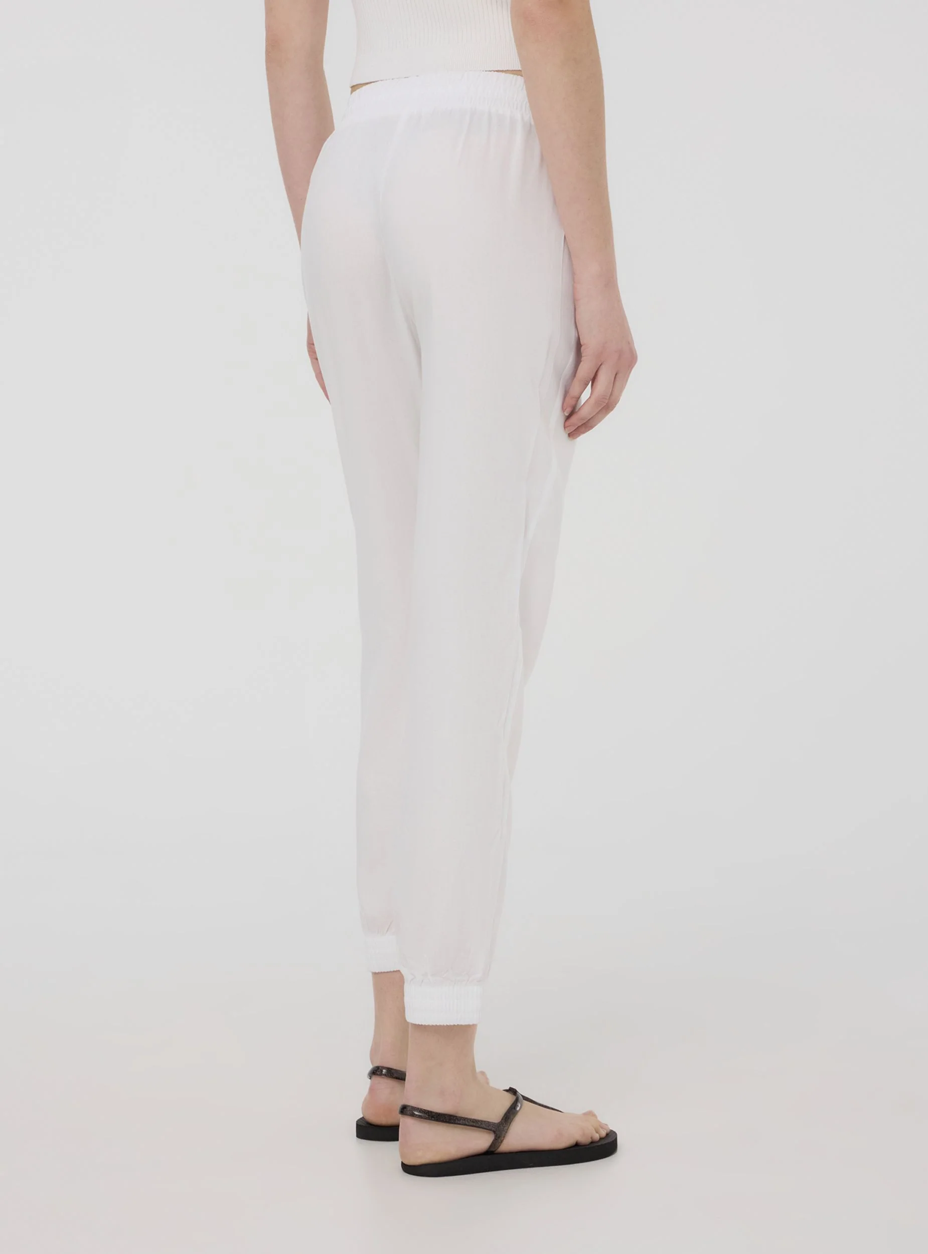 Pantaloni jogger con coulisse e polsini a tinta unita - Image 2