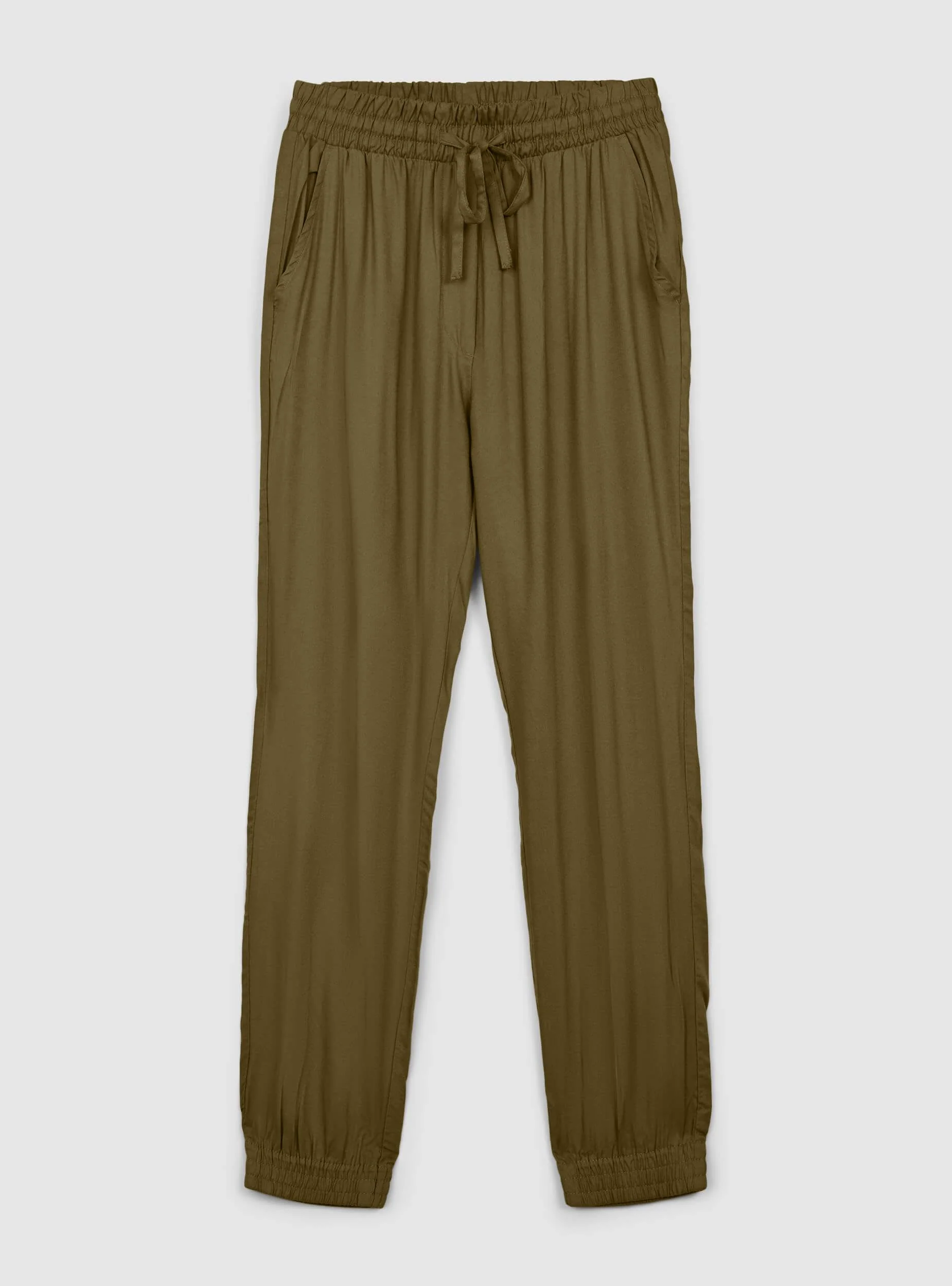 Pantaloni jogger con coulisse e polsini a tinta unita - Image 6