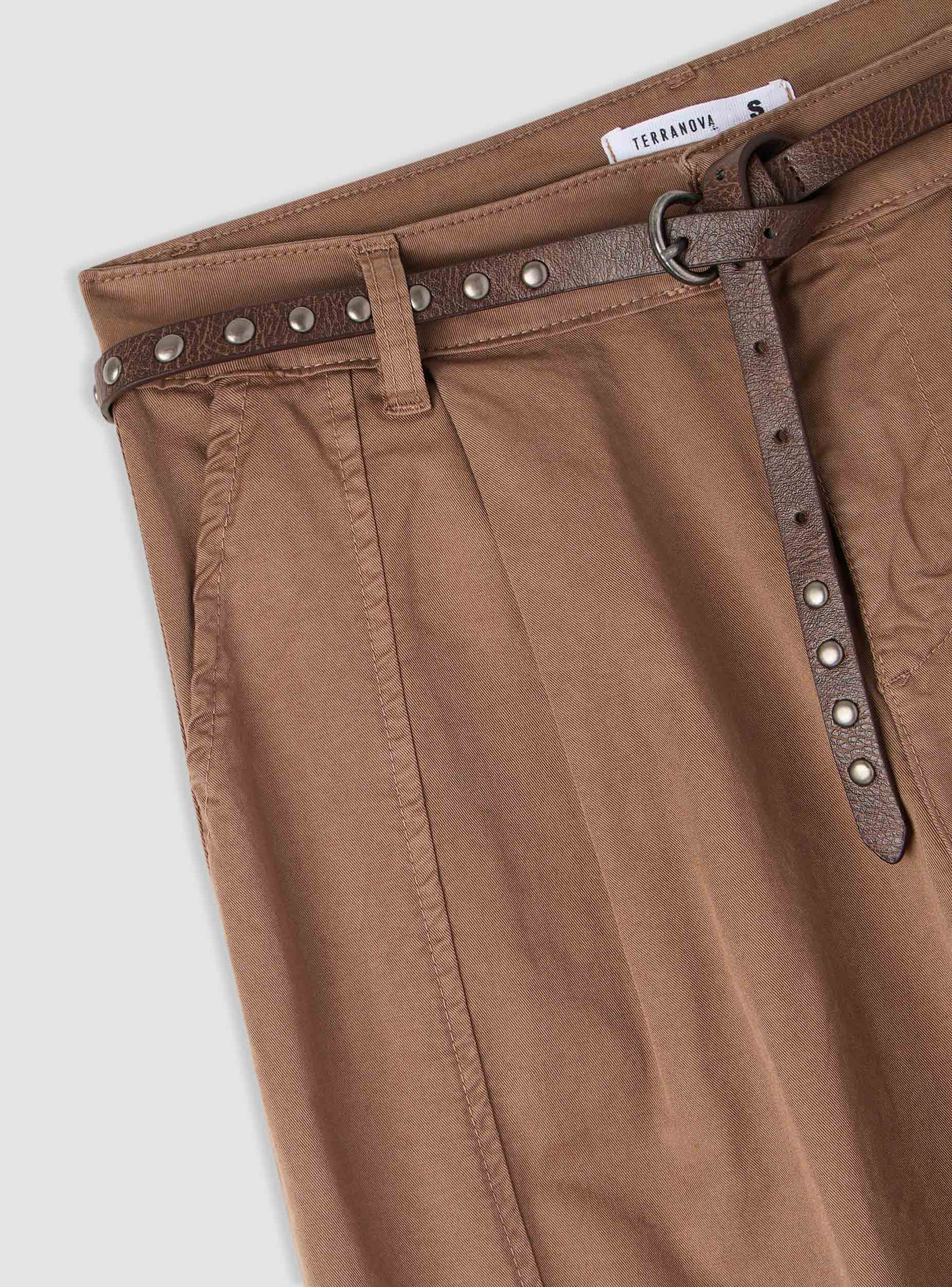 Pantaloni lunghi balloon a tinta unita con cintura - Image 6