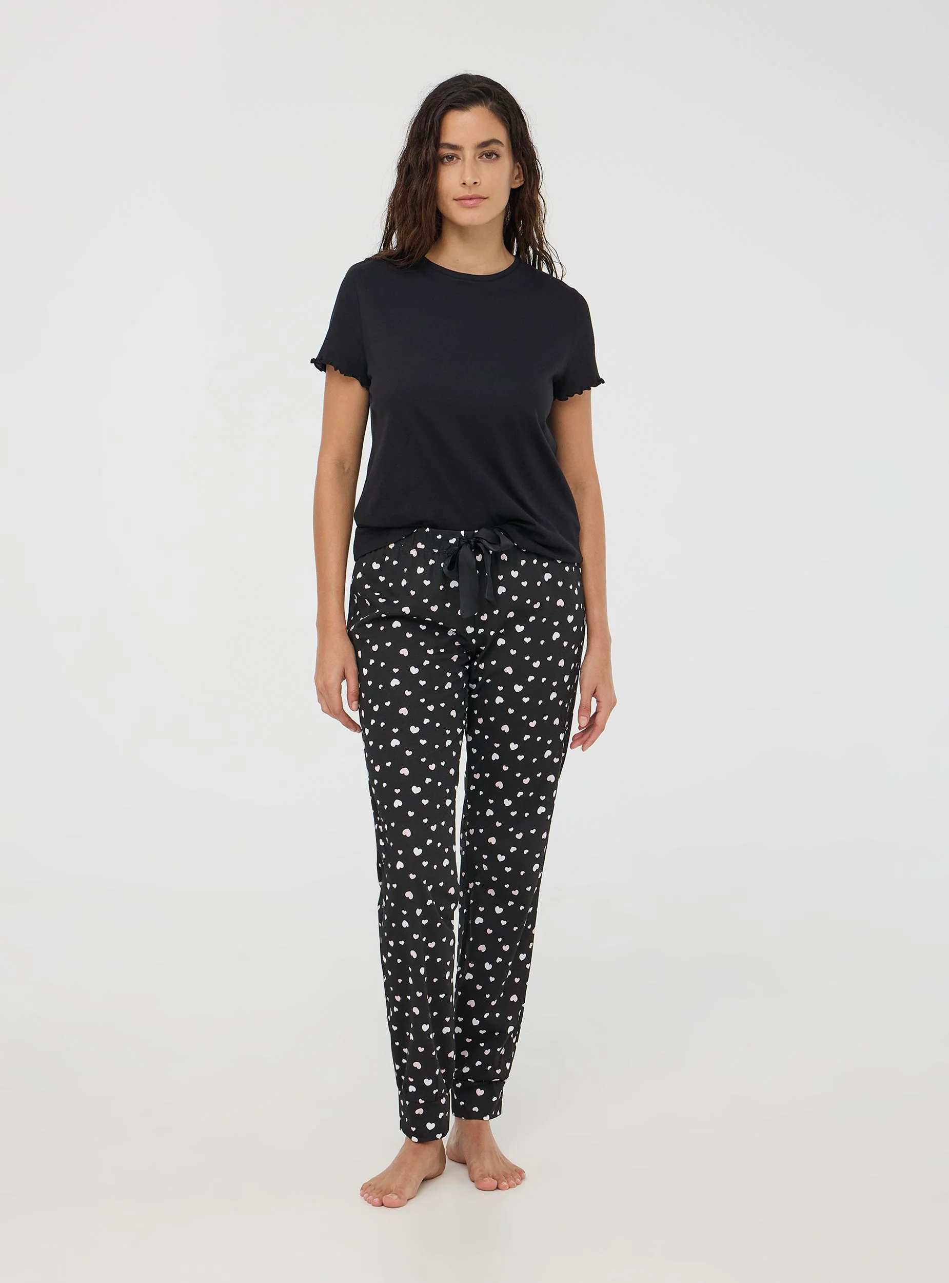 Pantaloni lunghi pigiama con cuori e cuolisse - Image 2
