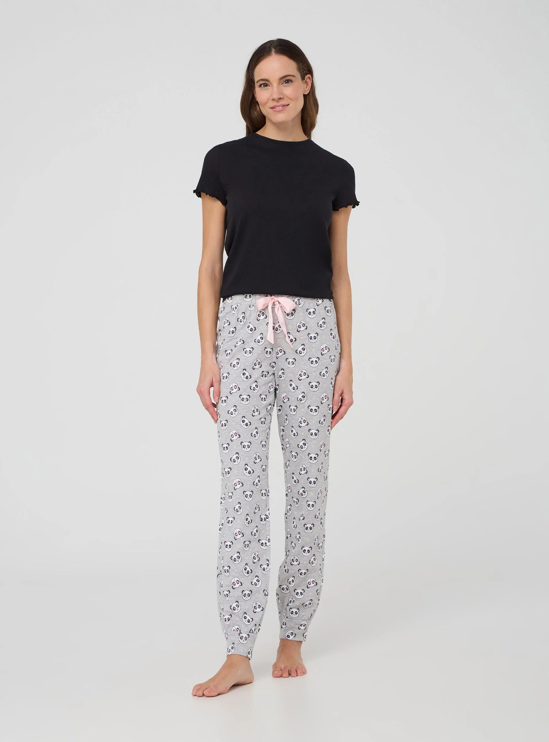 Pantaloni lunghi pigiama con stampa animaletti