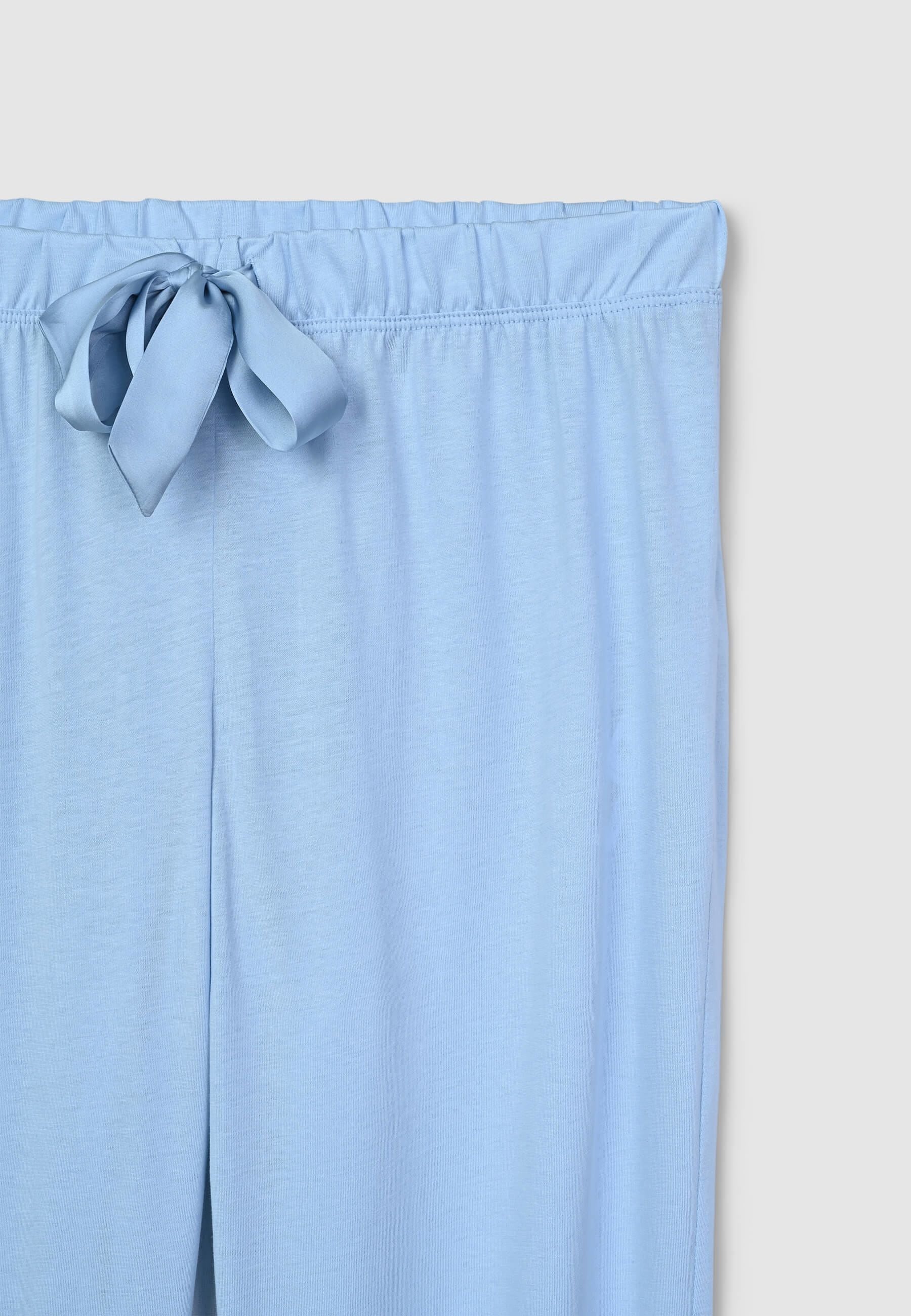 Pantaloni lunghi pigiama tinta unita con coulisse - Image 6