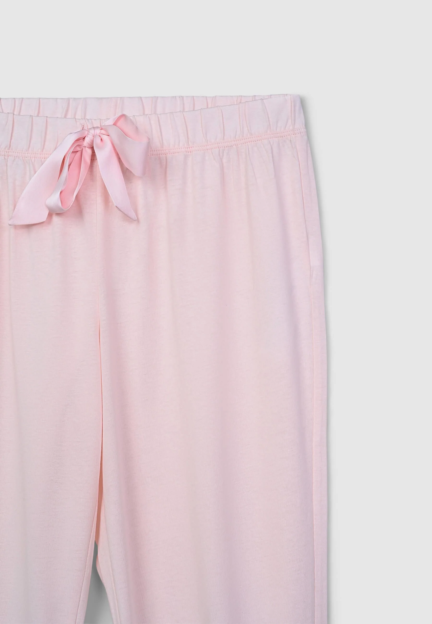 Pantaloni lunghi pigiama tinta unita con coulisse - Image 5