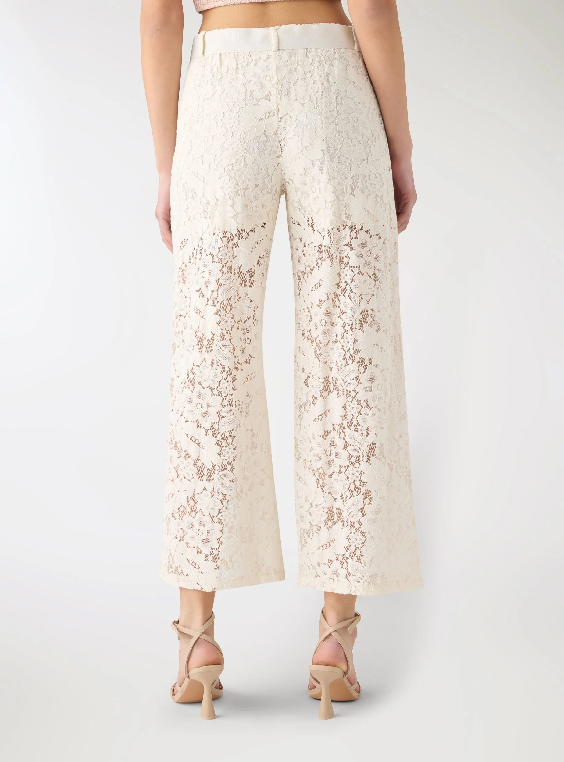 Pantaloni maxi in pizzo con cintura - Image 4